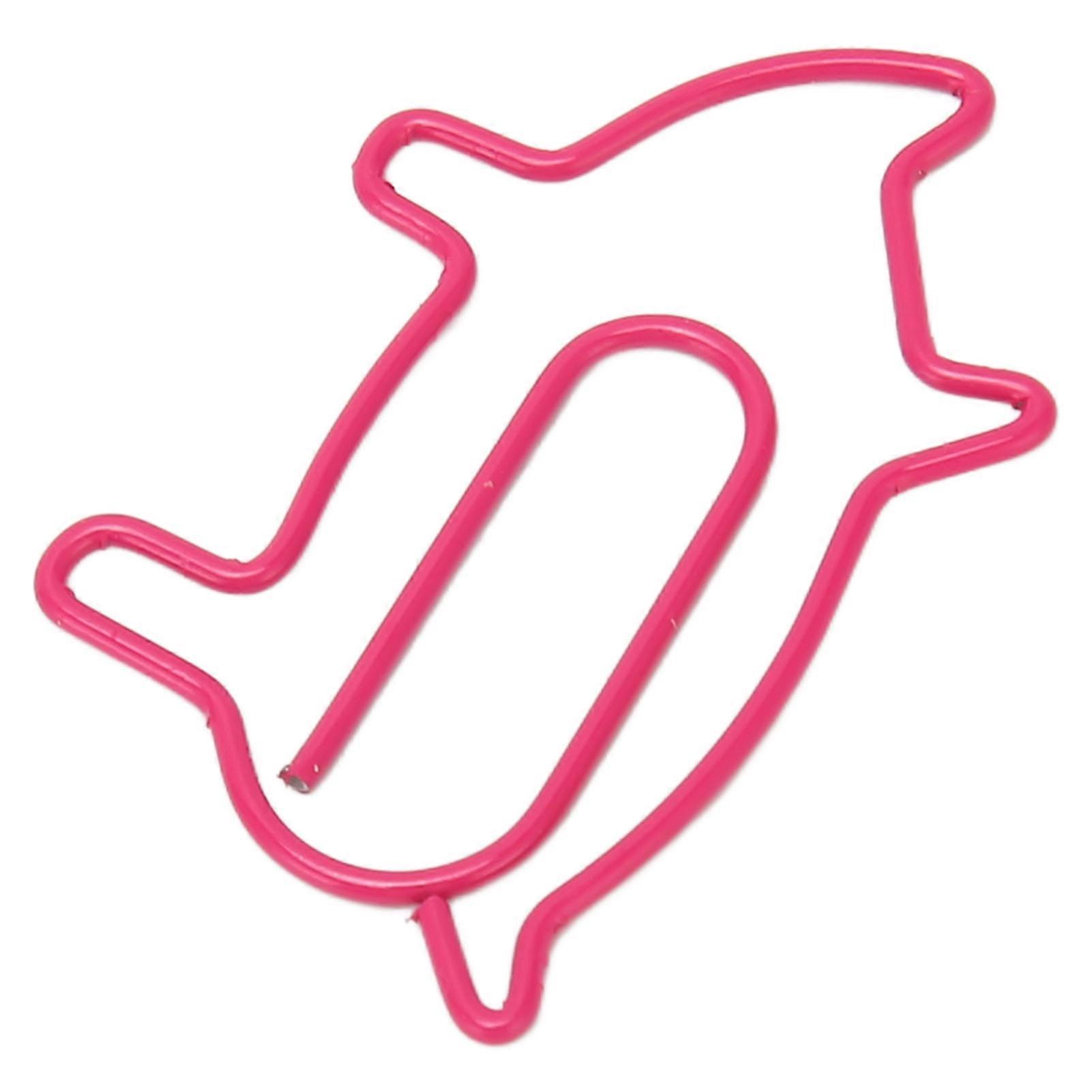 100PCS Paper Clips Cute Appearance Slip Resistant Rust Proof Plating Process Colorfast Portable Lightweight for School Cow Shape 