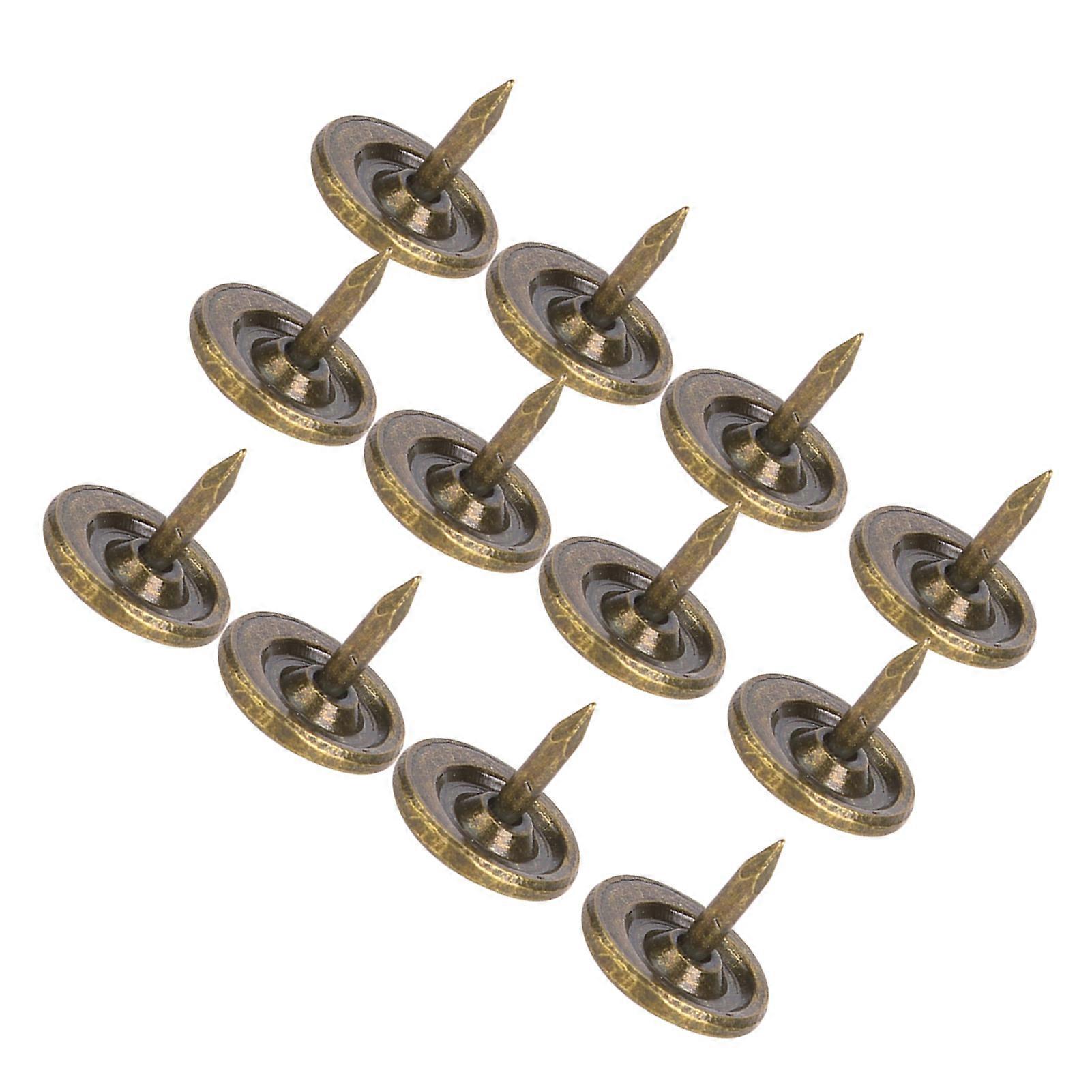100Pcs Upholstery Nail Flat Head Cyan Bronze Iron Decorative Pin Sofa Furniture Accessories9 x 8mm