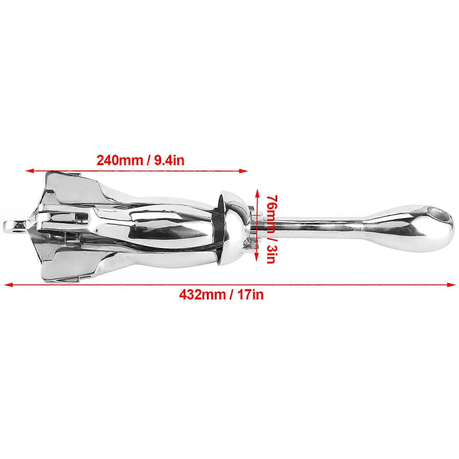 Foldable Anchor 316 Stainless Steel 8.8lb Grapnels Hardware for Marine Yacht Fishing Boat