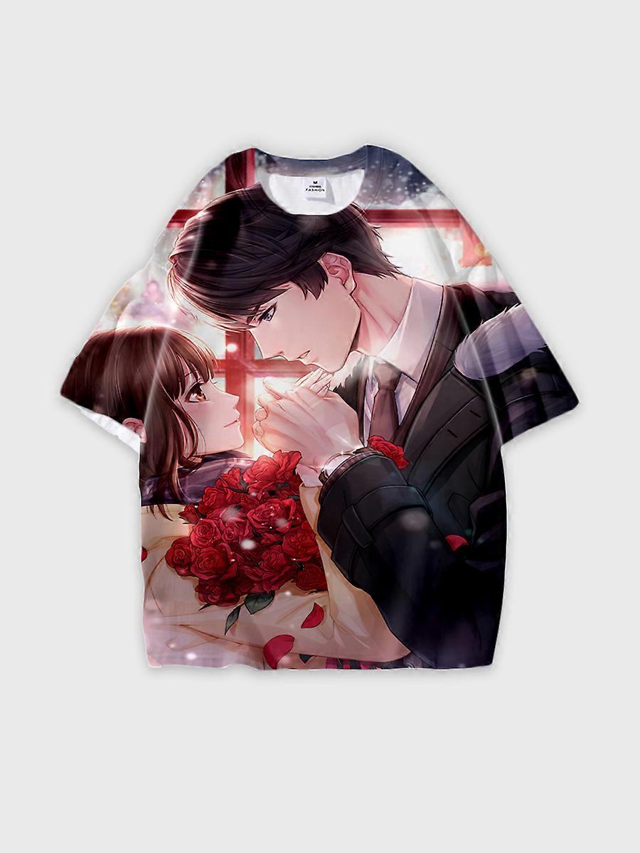 T-shirt round neck Role Pattern loose short sleeve E747