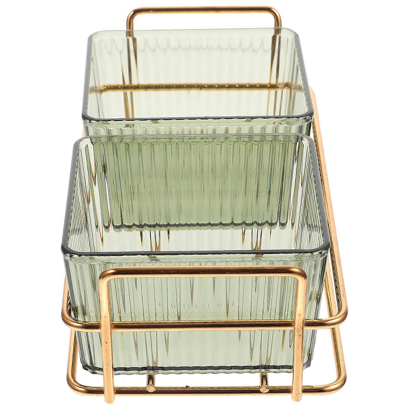 Acrylic Divided Food Plate for Home with Multigrid Storage Design Transparent