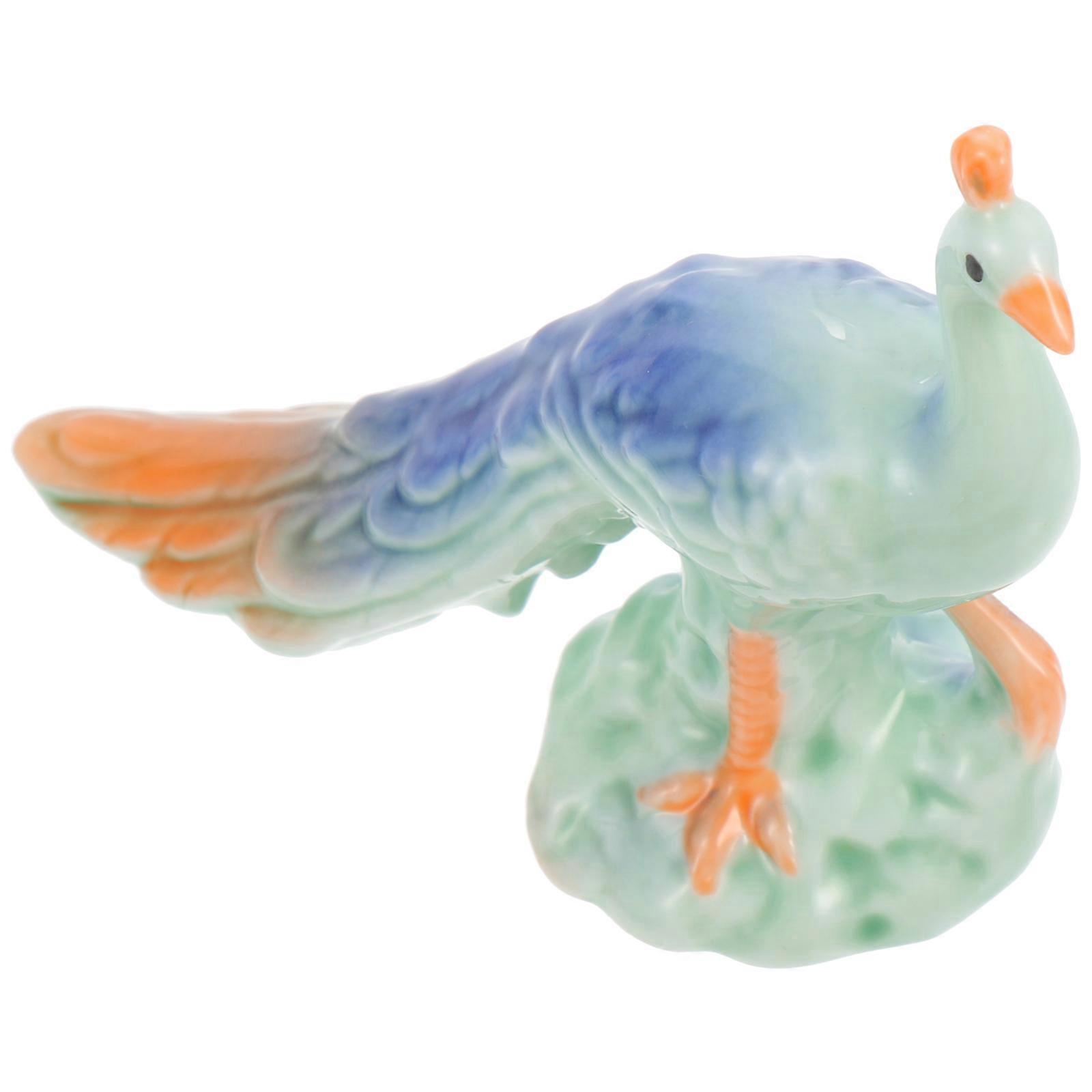 Ceramic Animal Figurine Decoration for Home Office Multi Color Display Small Size