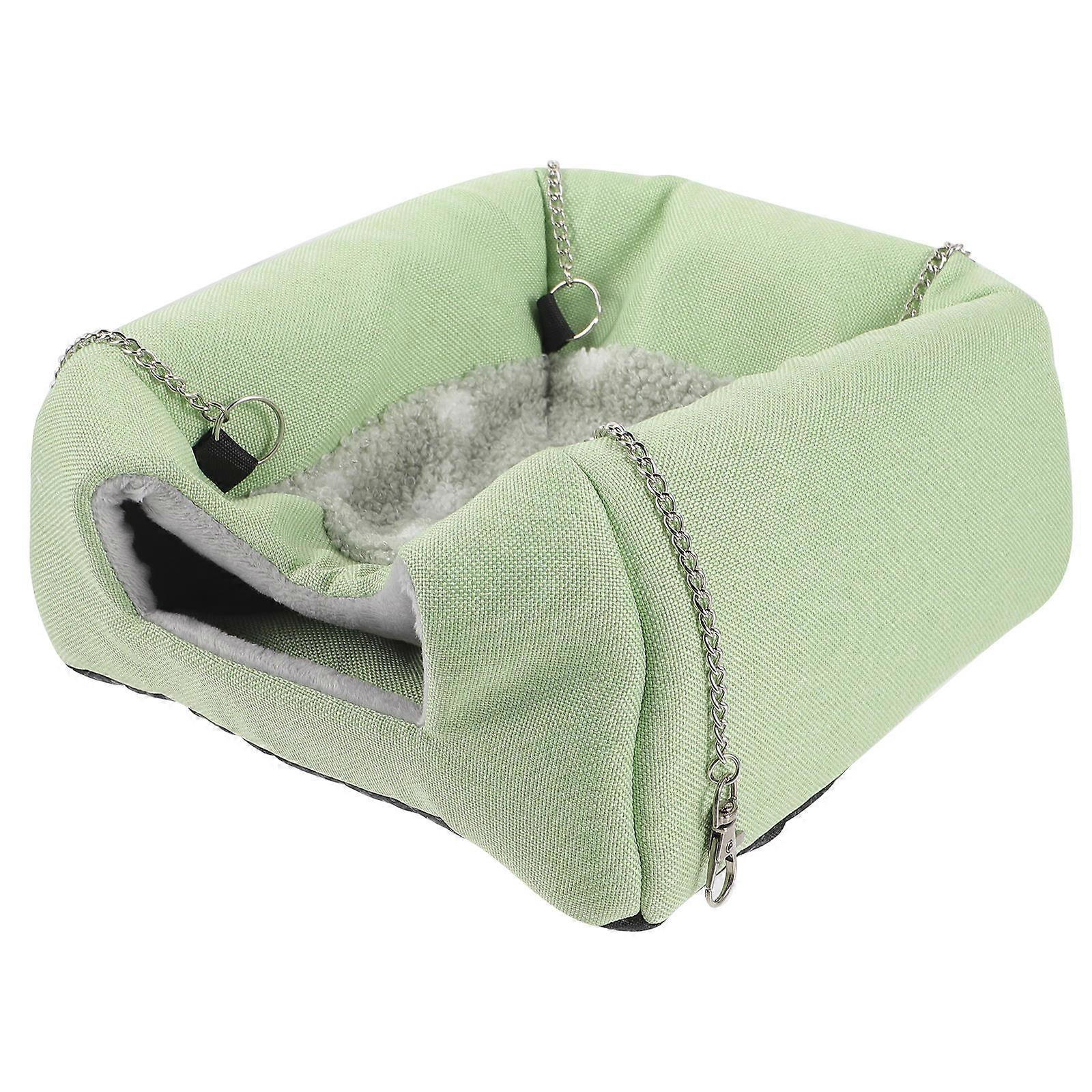 Breathable Cloth Hamster House for Playing Safe Sponge Hideout Light Green Small Size
