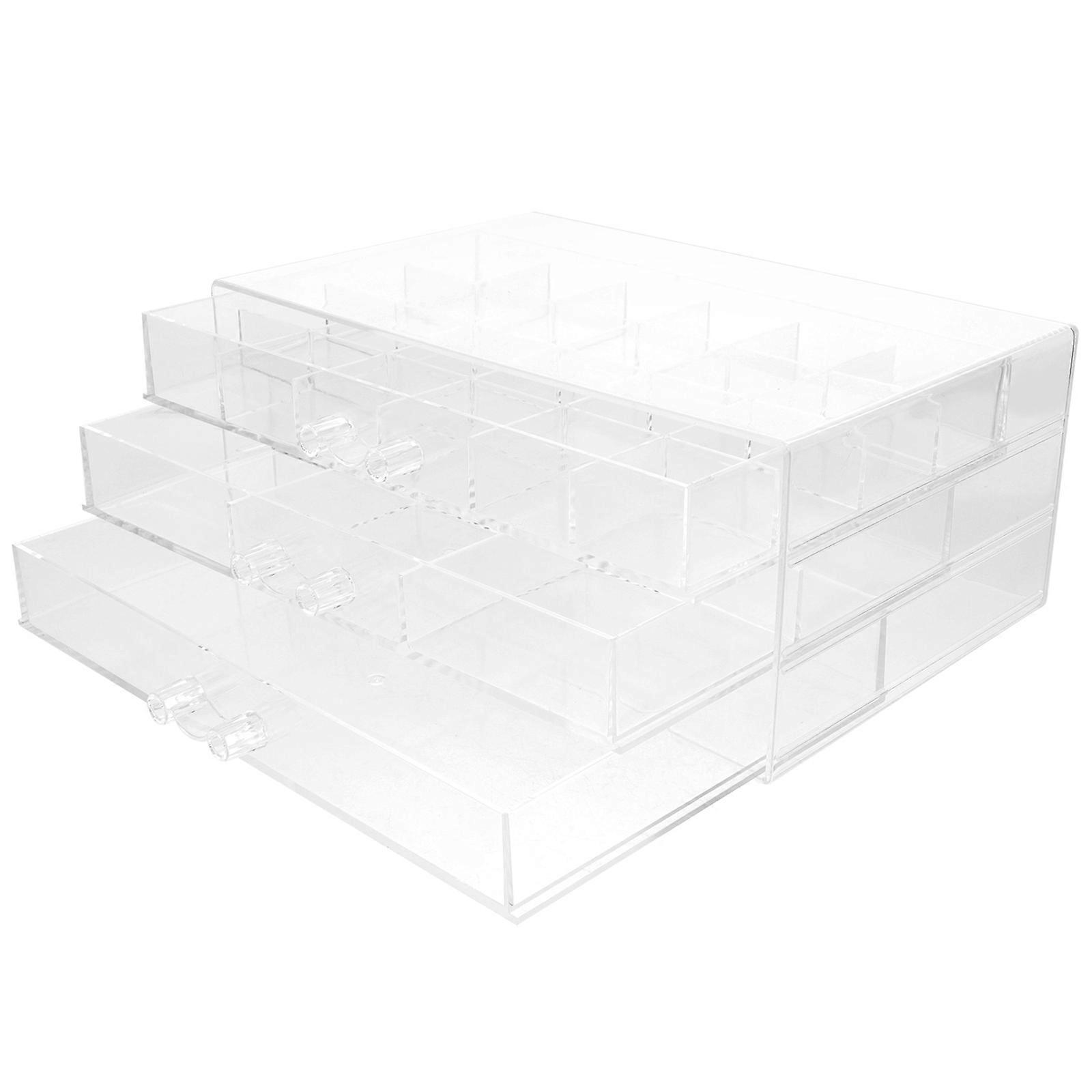 Transparent Jewelry Organiser Box For Small Gadgets With Drawer Design 22x14x9cm 1Set