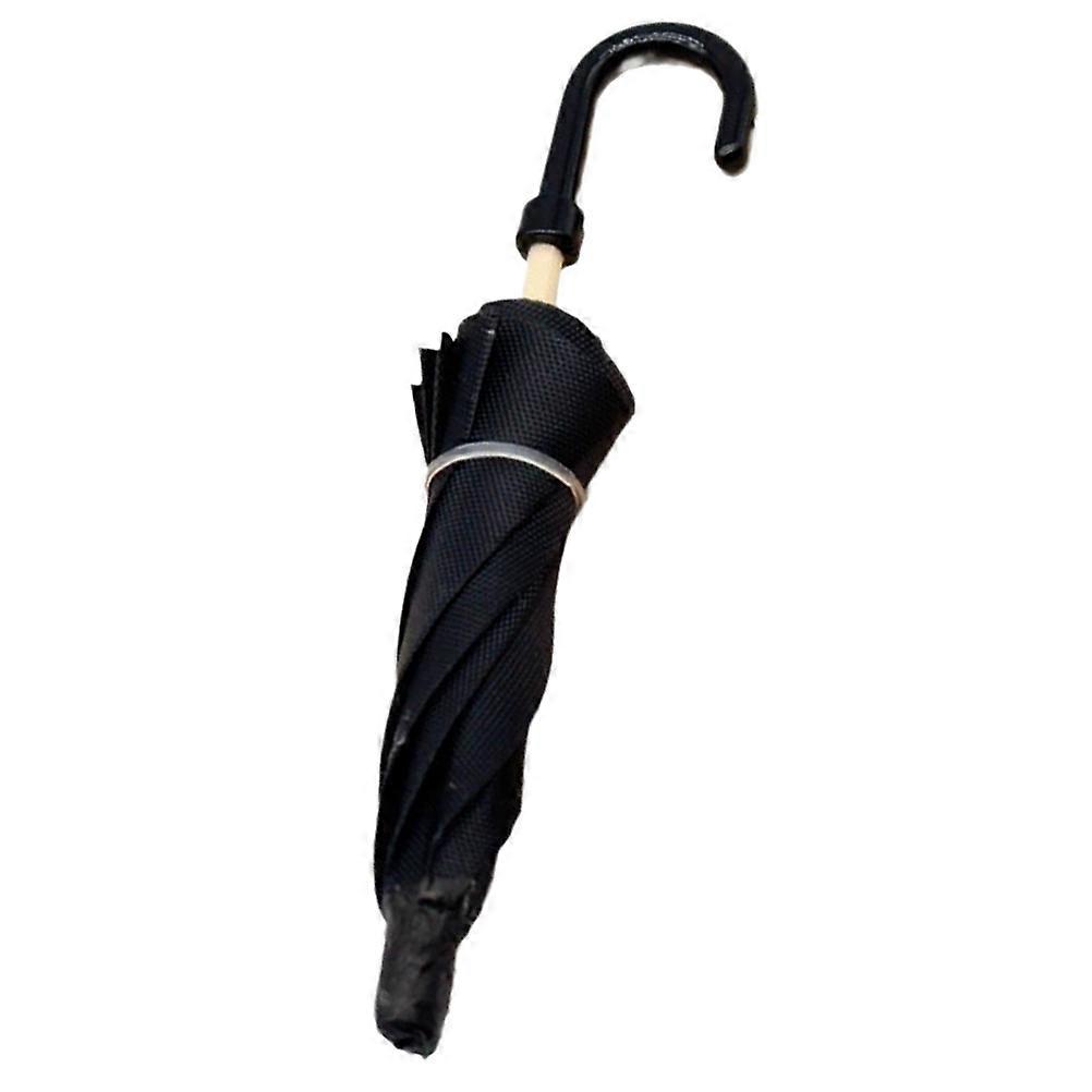 Mini Dollhouse Accessory Miniature Umbrella for Decor Openable Black Parasol