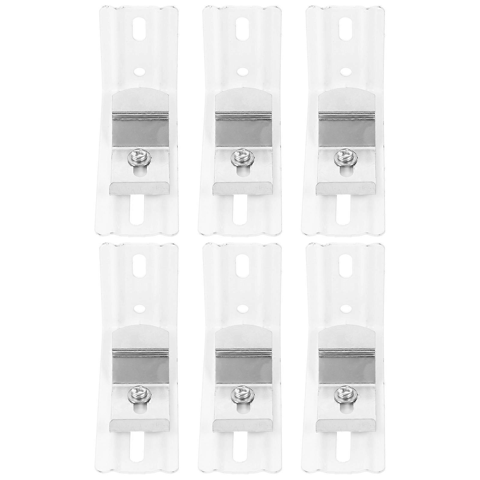 6pcs Heavy Duty Metal Vertical Blind Brackets for Easy Installation – Window Track Accessories for Home & Office Use