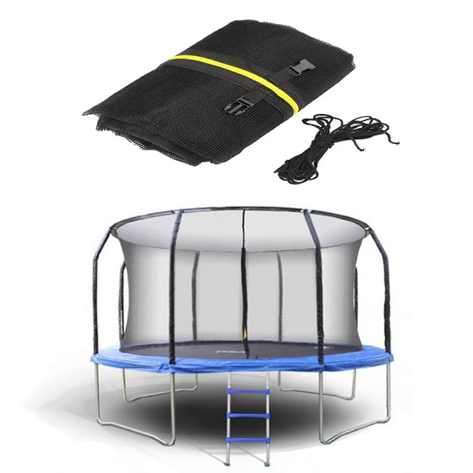 Fitness Trampolines Replacement Trampoline Safety Net for 10 Ft Trampolines, Outdoor Enclosure Net With Zippers, 8Poles