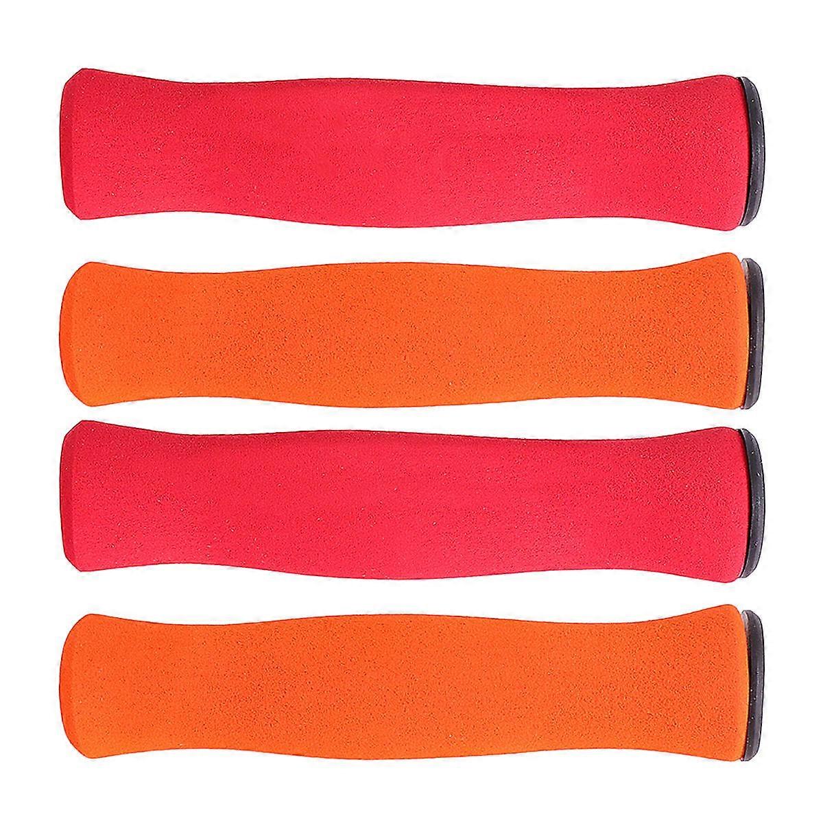 High-density Wear-resistant Sponge Handle Grips for Bikes 4pcs Red