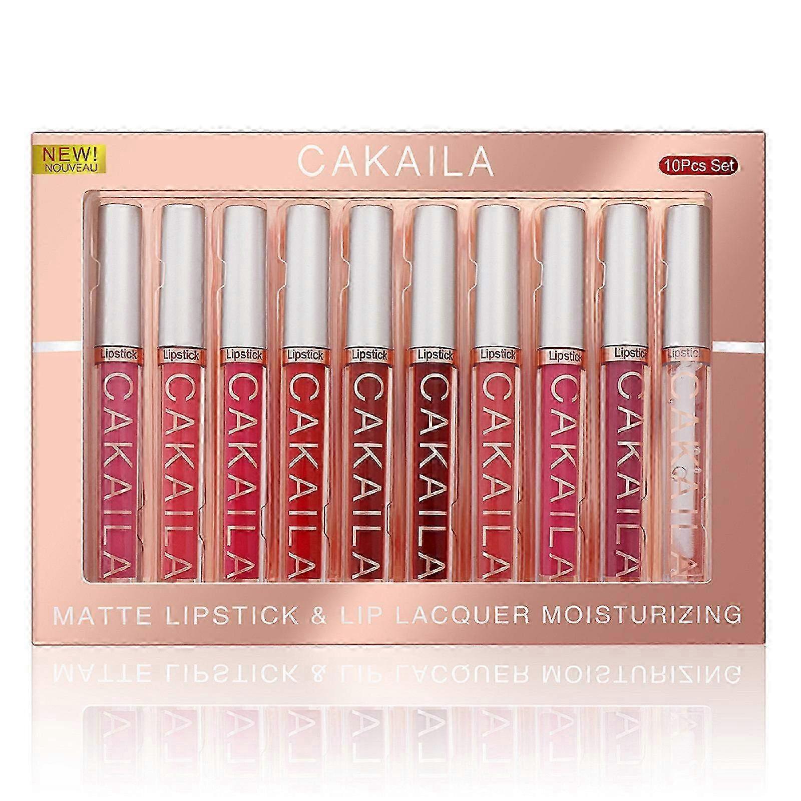 9 Matte Lip Glosses & 1 Lip Oil Set - Boxed Non-Stick Cup Lipstick Collection for Smooth, Long-Lasting Color by HarmonyHub730