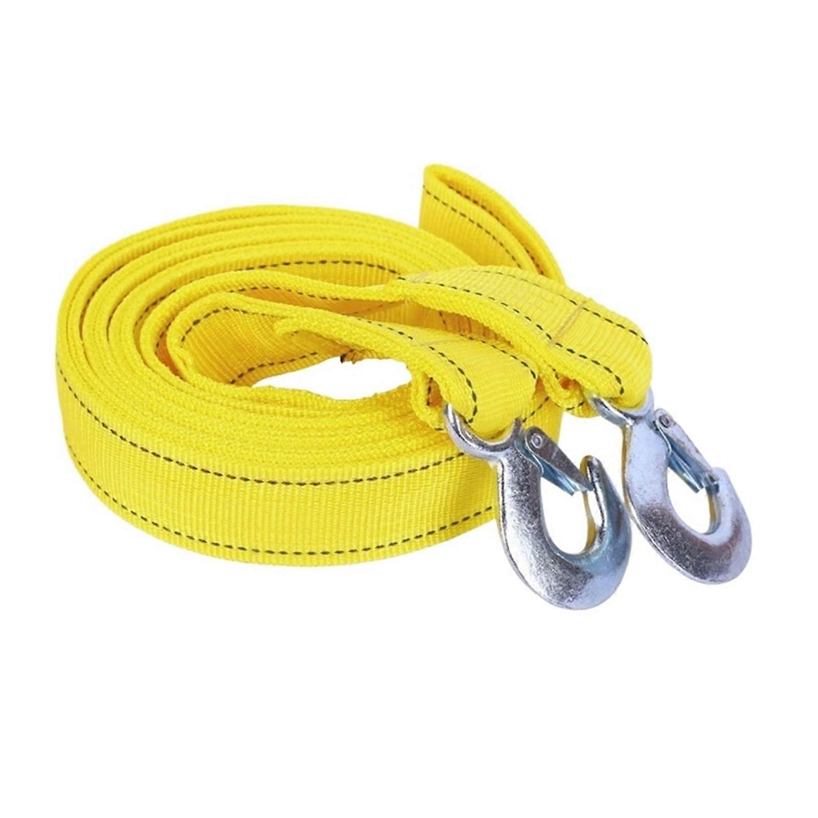 4M 3 Ton 5 Ton Tow Cable With Hooks Heavy Duty Recovery Rope Double Layer Thickened Portable Towing Strap