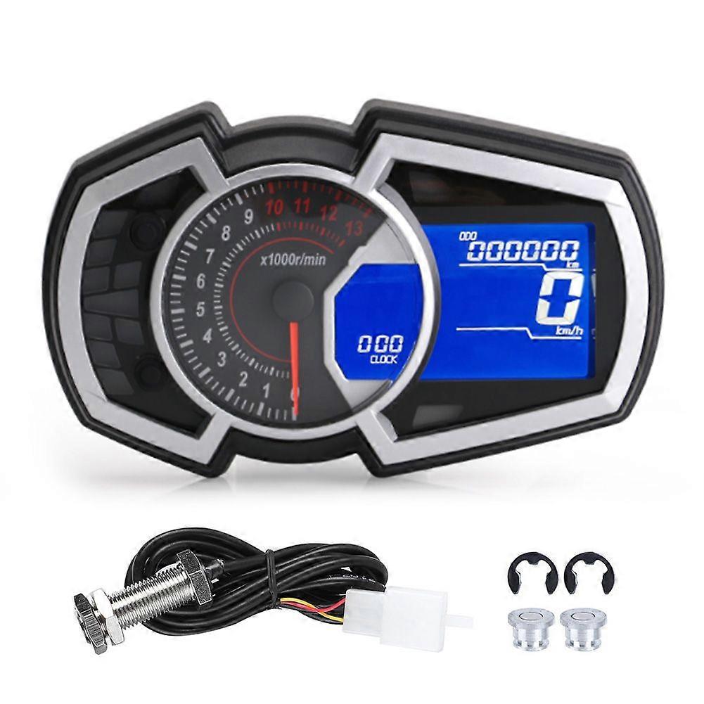 Universal LCD Motorcycle Gauges Speedometer Odometer Tachometer