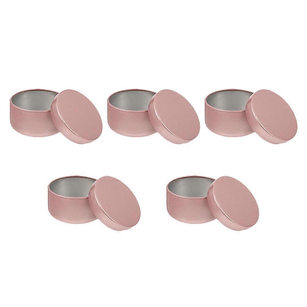Stackable Travel Makeup Pots Empty Aluminum Jars Round Shaped Refillable Containers for Candles Cosmetics 5Pcs