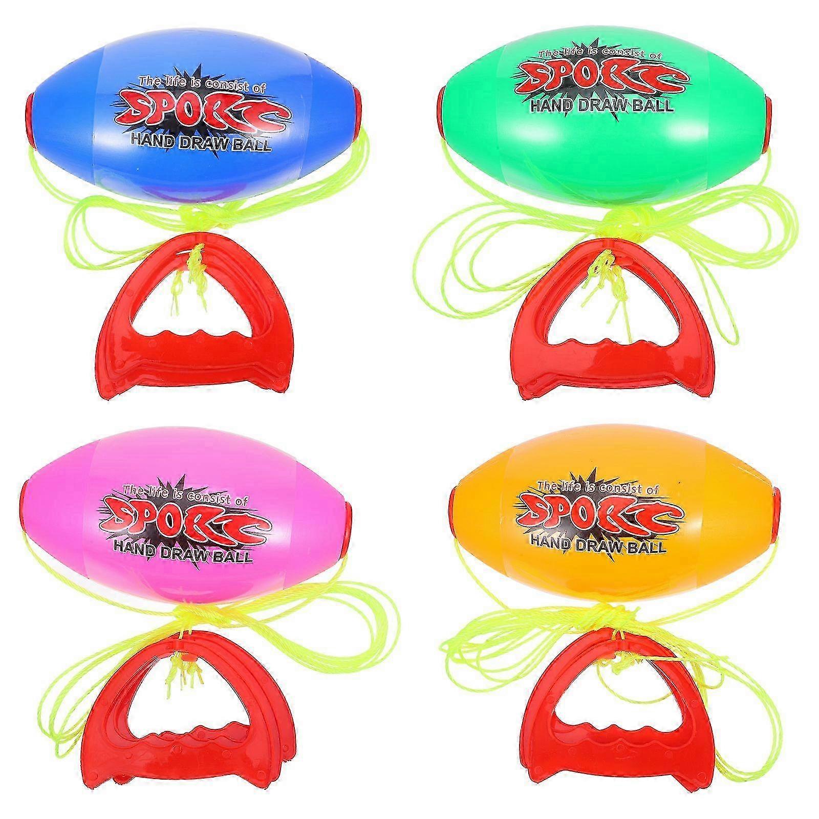 4Pcs Hand Pulling Balls Double Player Sliding Ball Fitness Game Ball Bilateral Coordination Toy (pink Yellow Blue And Green)