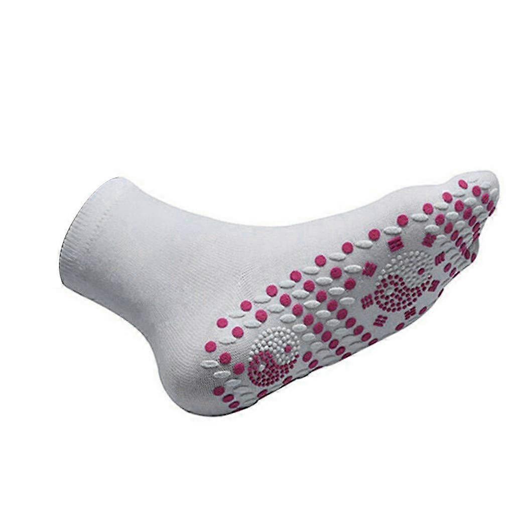 Magnetic Socks Pack Of 1/2/3 Tourmaline Heated Self-Heating Thermal Foot Warmer For Women Men Anti-Fatigue White A1 3Pc