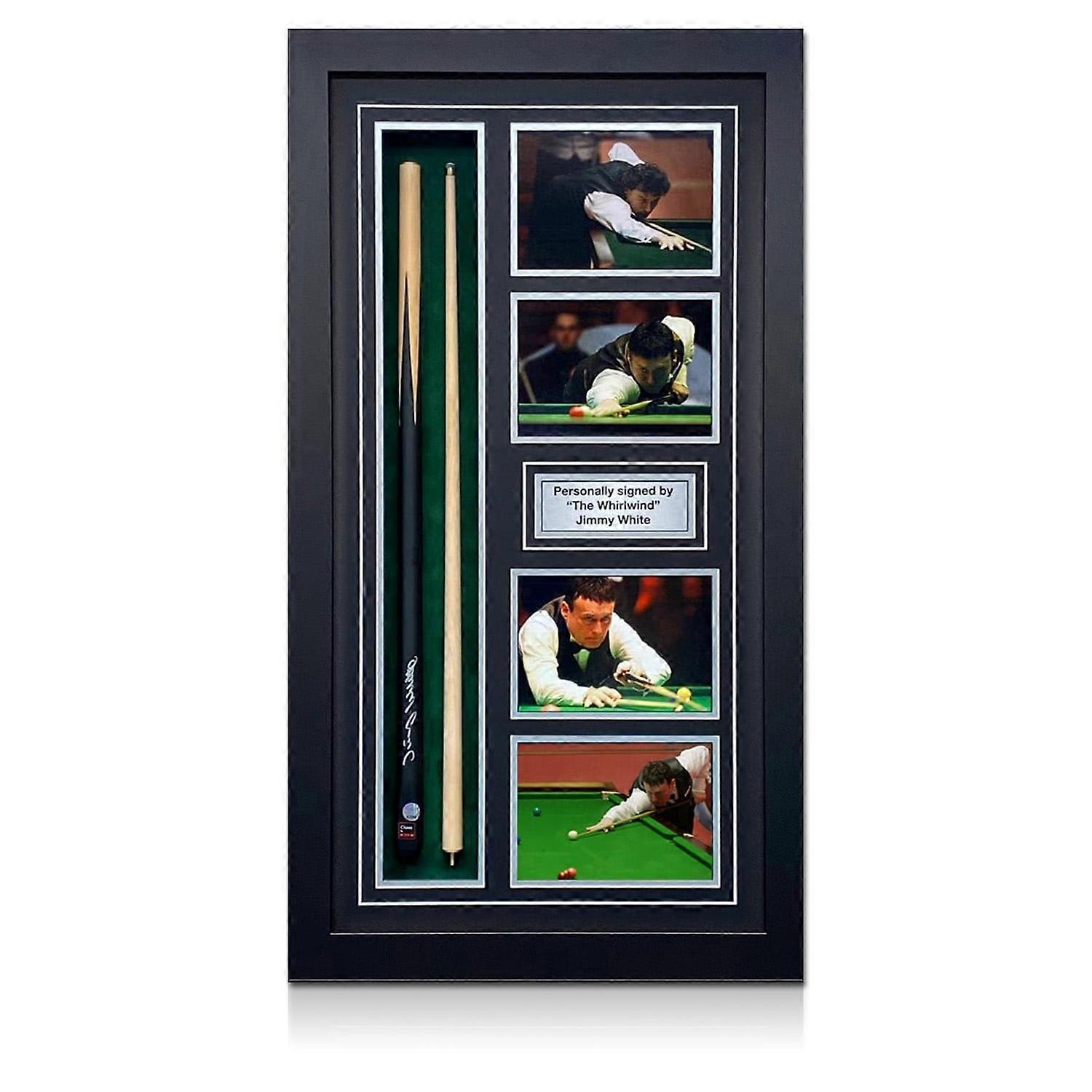 Jimmy White Signed Snooker Cue. Framed