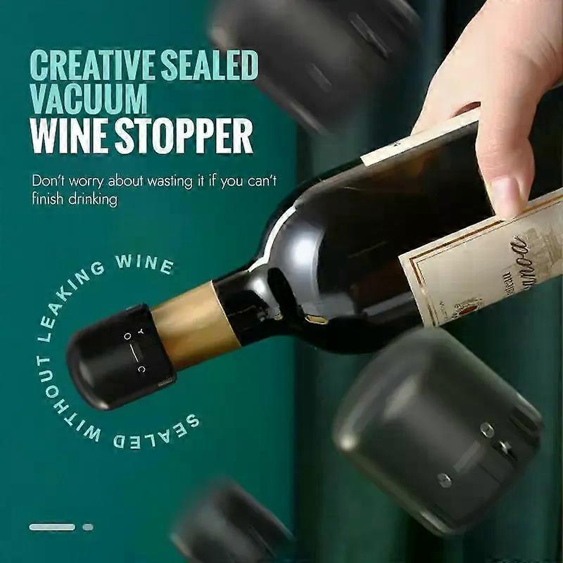 1pc Sealed Vacuum Wine Stopper Cork Keep Fresh 360 Rotating Champagne Beer Lock Soda Bottles Cap Cork Bar Tool