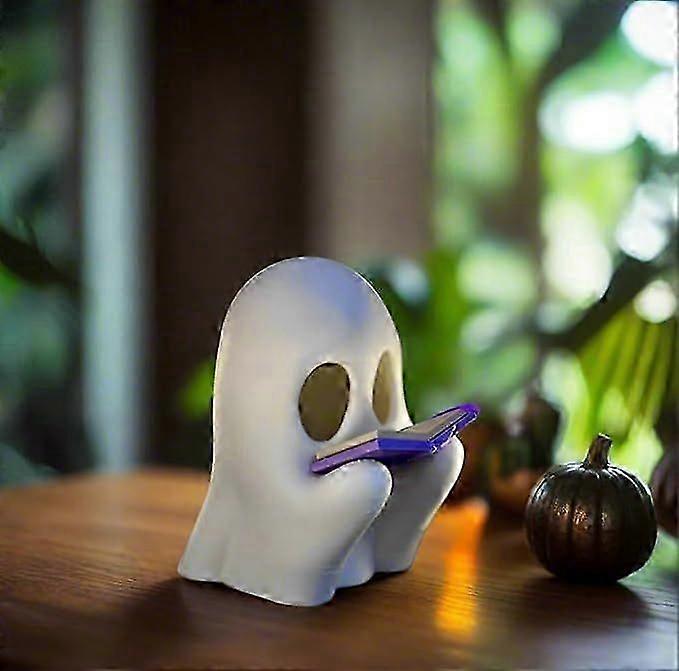 Halloween Ghost Reading Light, Decorative Tea Light Holder, White Spooky Night Light