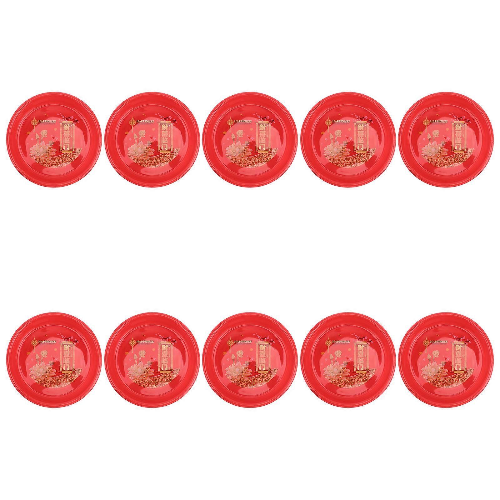 Red Candy Storage Tray for Wedding Use 10Pcs Set