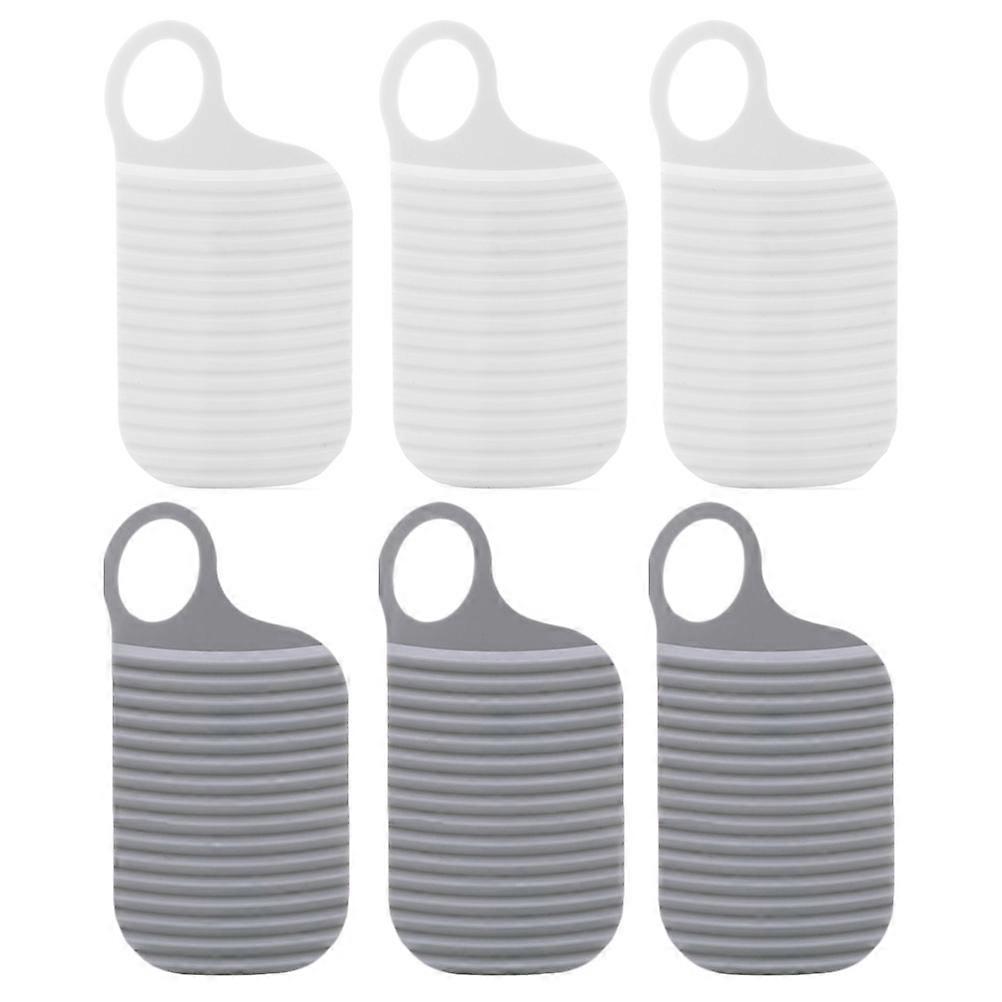 Washboard Portable 6Pcs For Efficient Clothes Washing Ideal For Travel Featuring Compact Design And Fine Workmanship In White Color