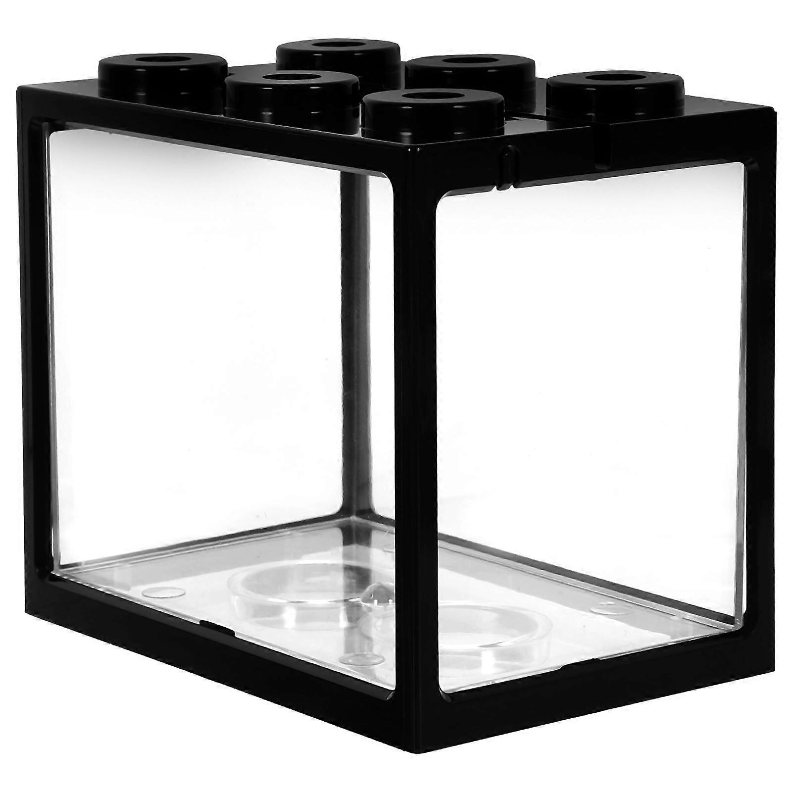 Compact Acrylic Fish Tank For Desktop Applications Featuring Detachable Design And Convenient Water Change Capability 1Pcs