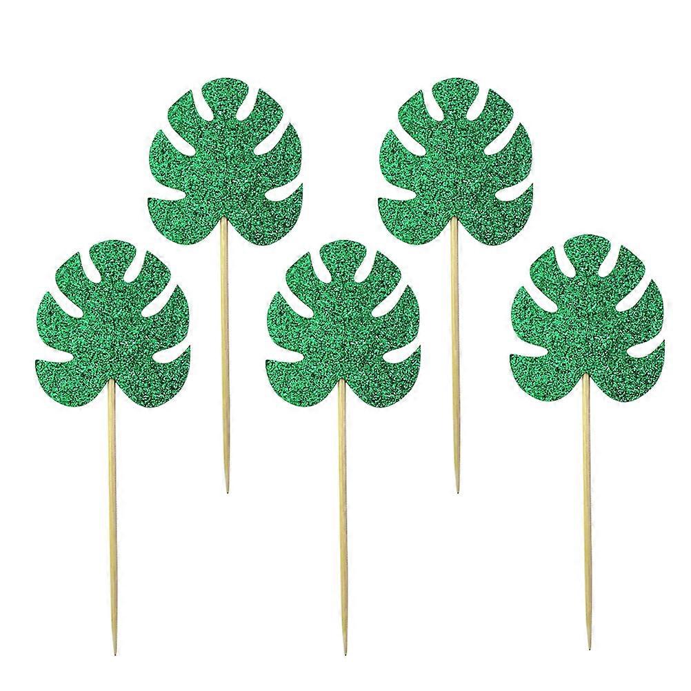 Cupcake Picks Set With Monstera Leaf Shape For Event Organizers Celebrating Valentine'S Day And Birthdays
