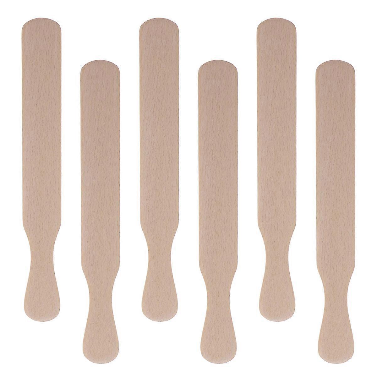 Pancake Rake 6Pcs Wooden Cooking Utensils For Home Cooks With Elongated Natural Design