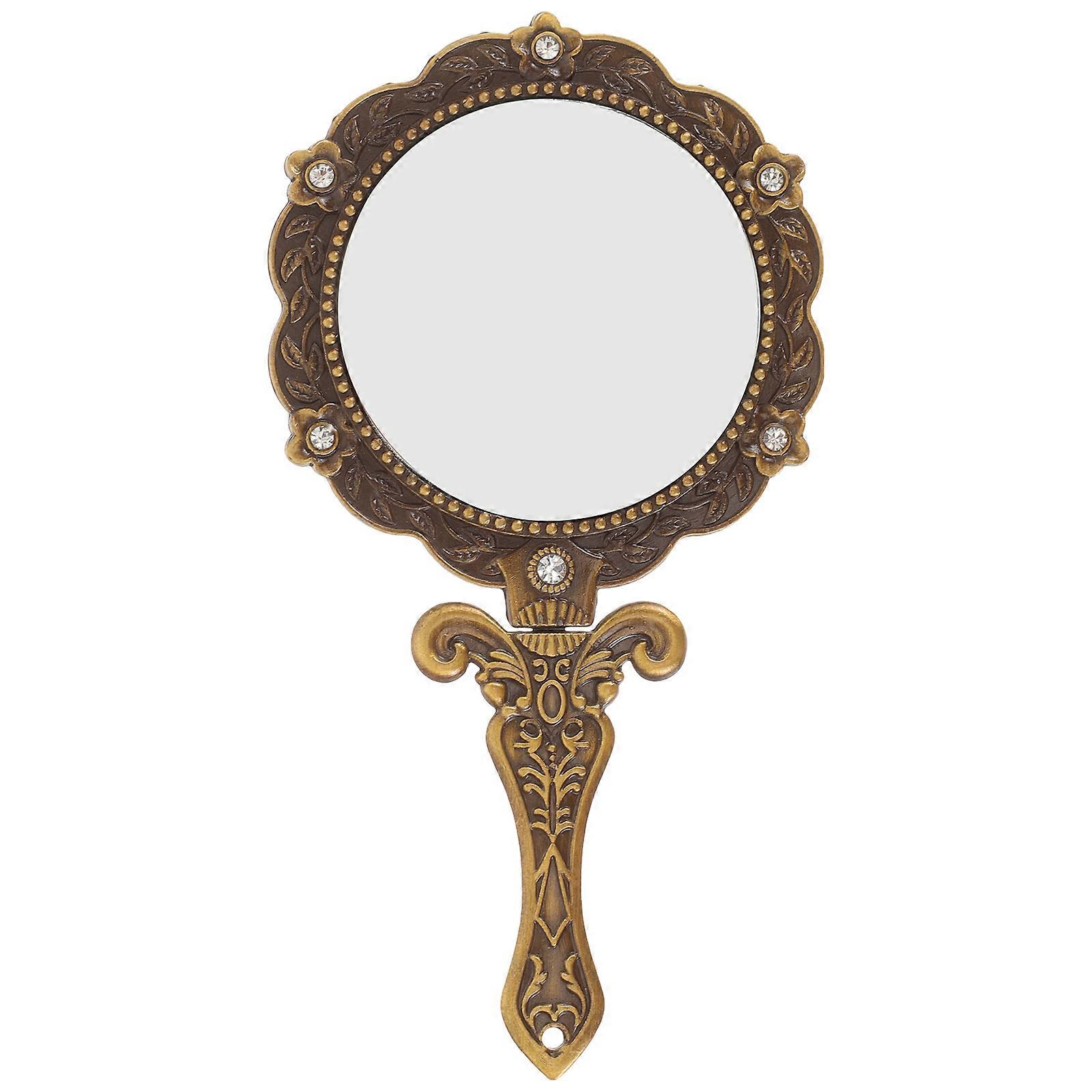 Portable Decorative Hand Mirror For Women With High-Definition Mirror Surface 14.5x7.5cm 1Pack