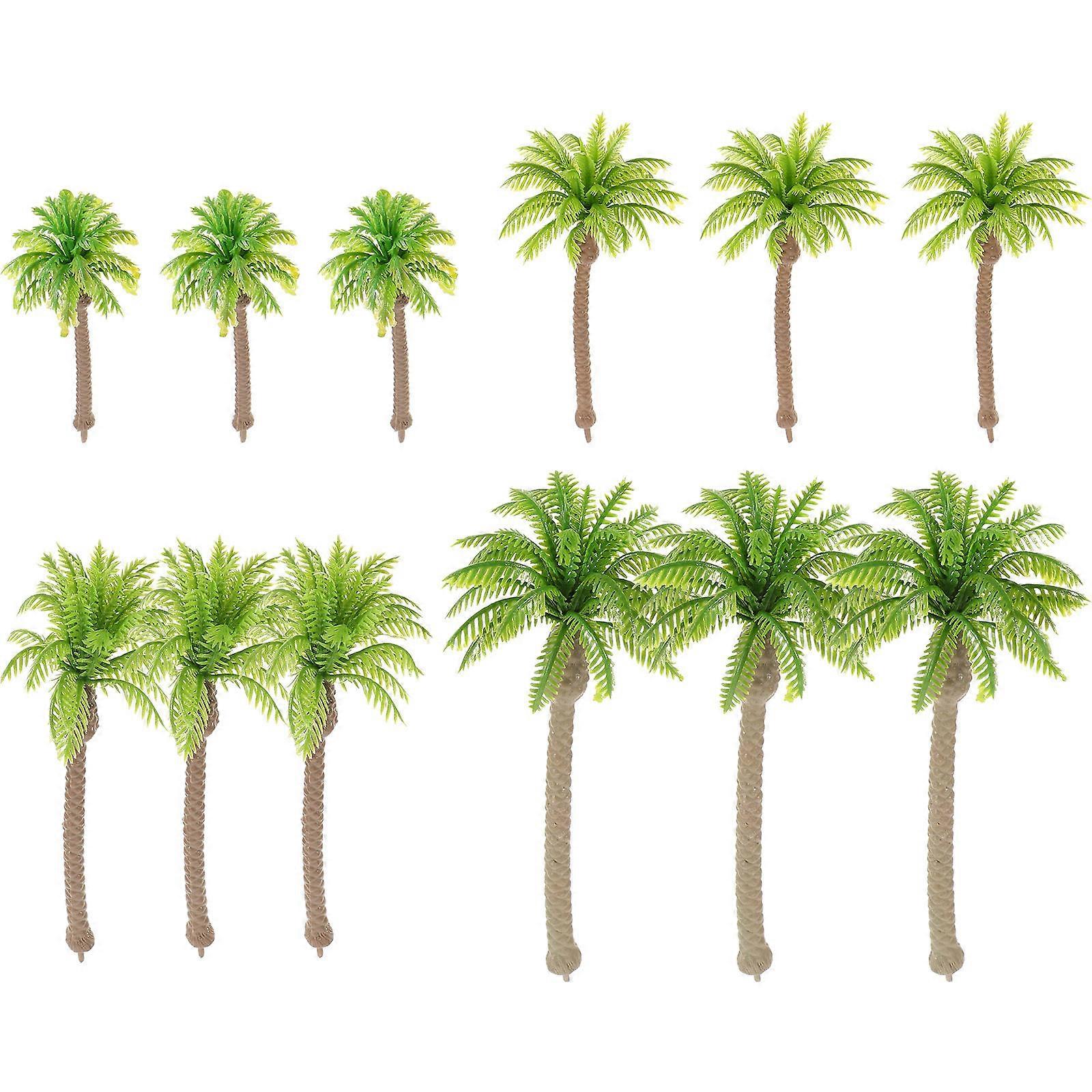 Plastic Miniature Trees for Decor Green Color Perfect for DIY Scenery Scene Layout 12 Pcs