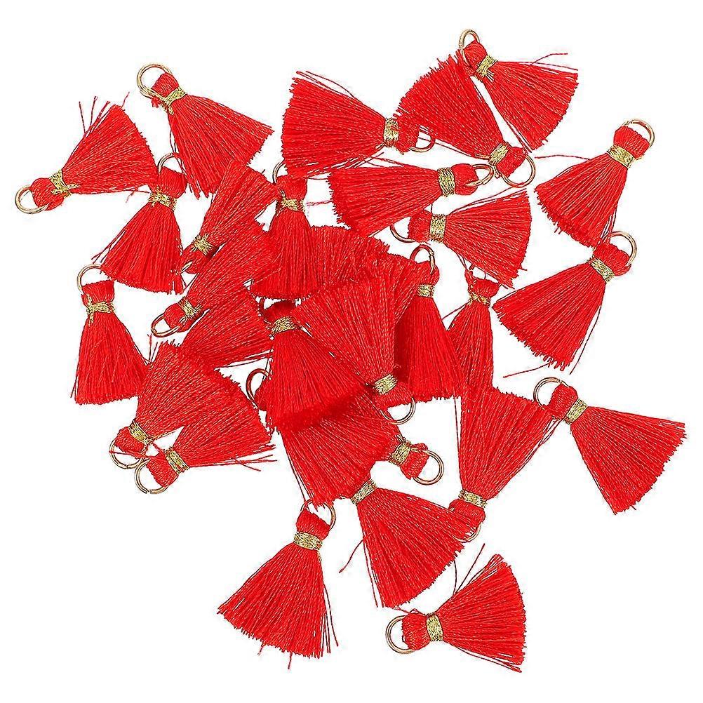 Red Keychain Tassel Charms Accessories 50Pcs For Custom Jewelry And Bookmarks