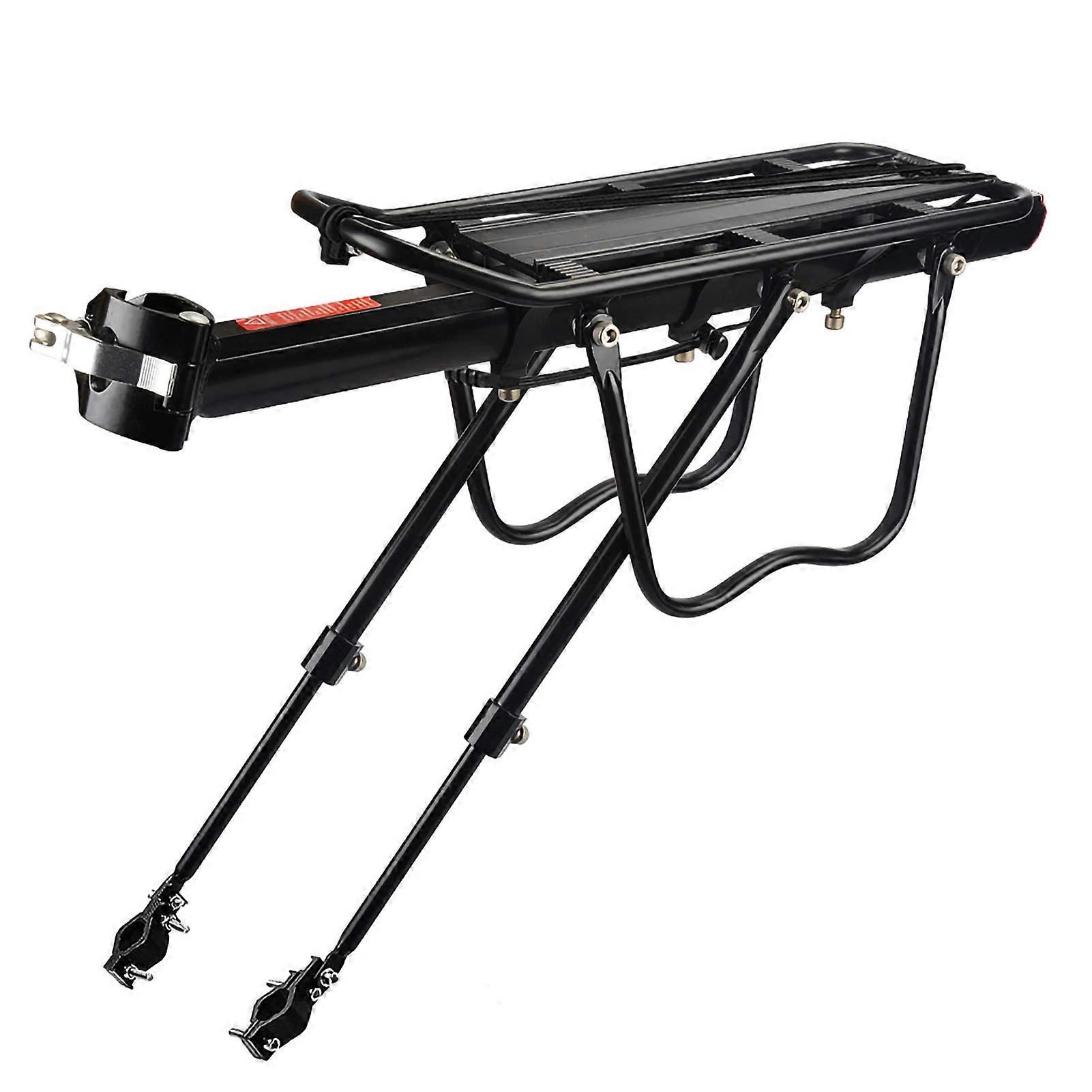 Bicycle Rack for Mountain Bike, Universal Adjustable, Aluminium Alloy with Reflector, Maximum Load 50 kg, for 2429 Inch MTB Black