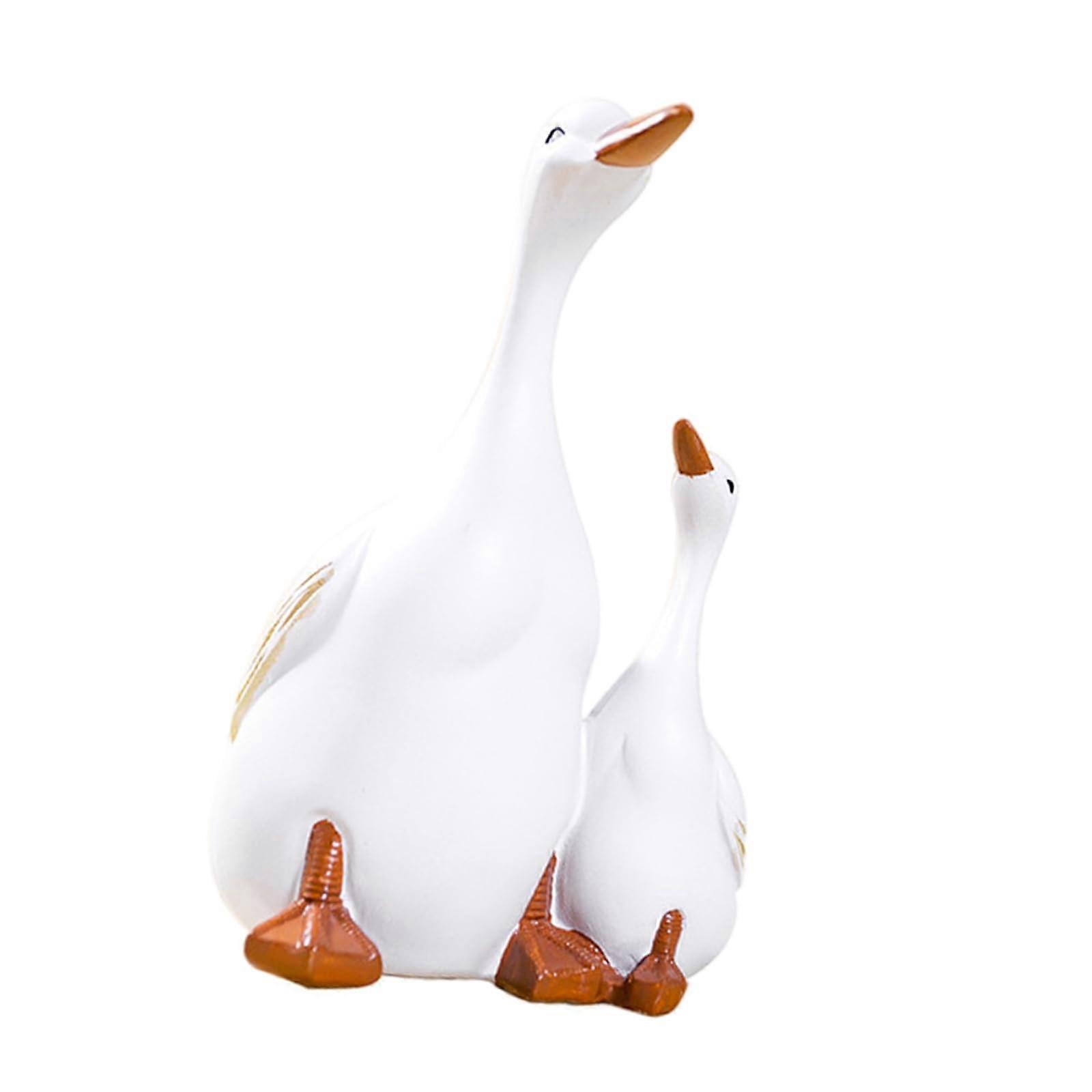 Artistic Duck and Duckling Sculptures for Garden Décor, High-Quality Resin for Patios and Entrances