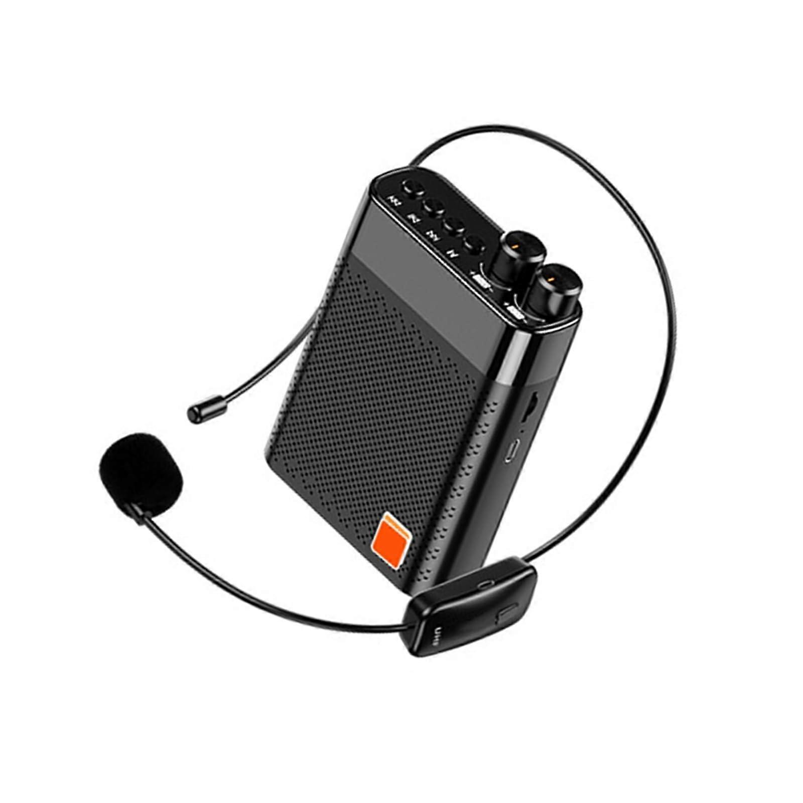 Microphone Voice Amplifier UHF Wireless Megaphone Teacher Speaker USB Black