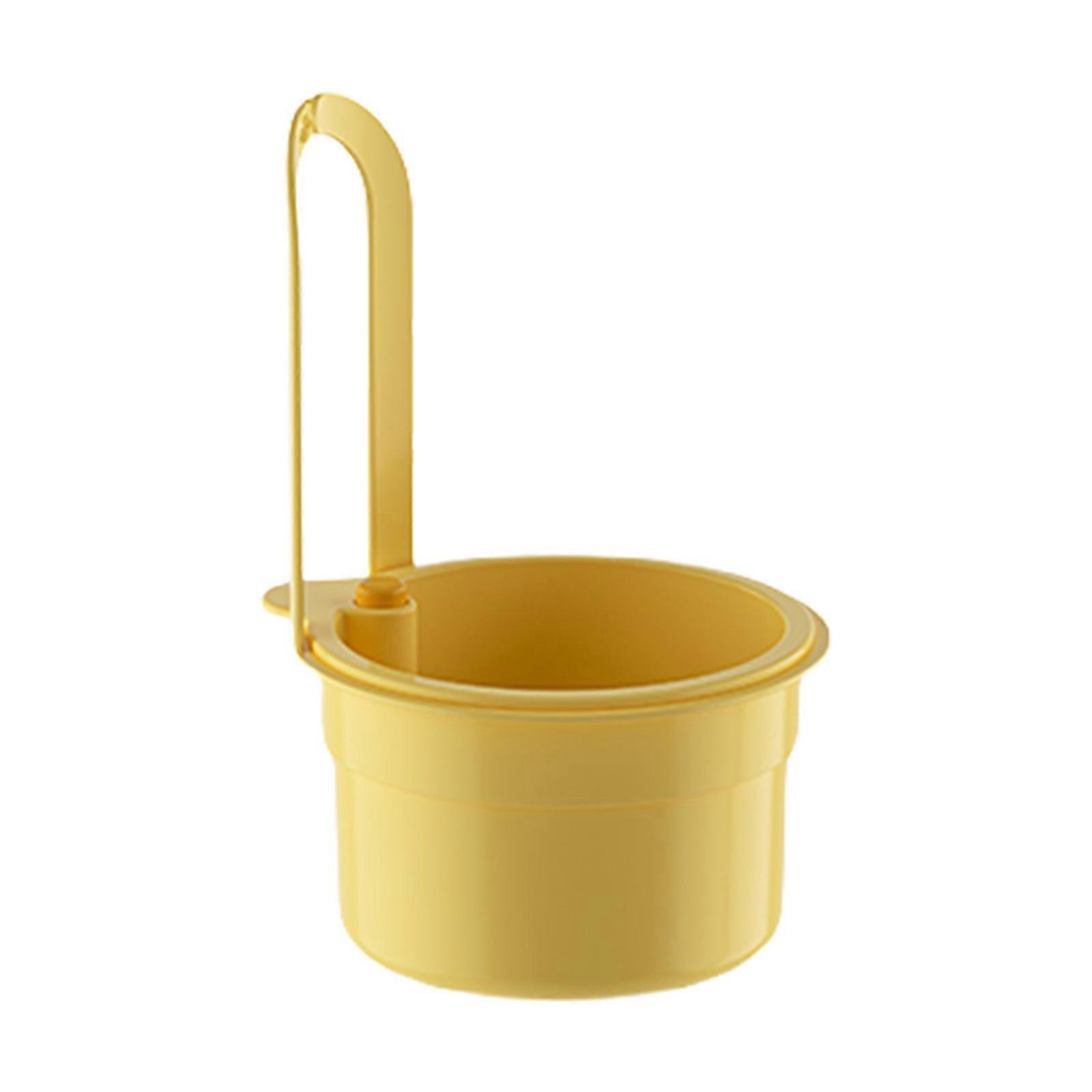 Multifunctional Sink Mounted Hanging Drying Rack Space Saving Design Draining Basket for Pastas Vegetables Strainer Tray  Yellow