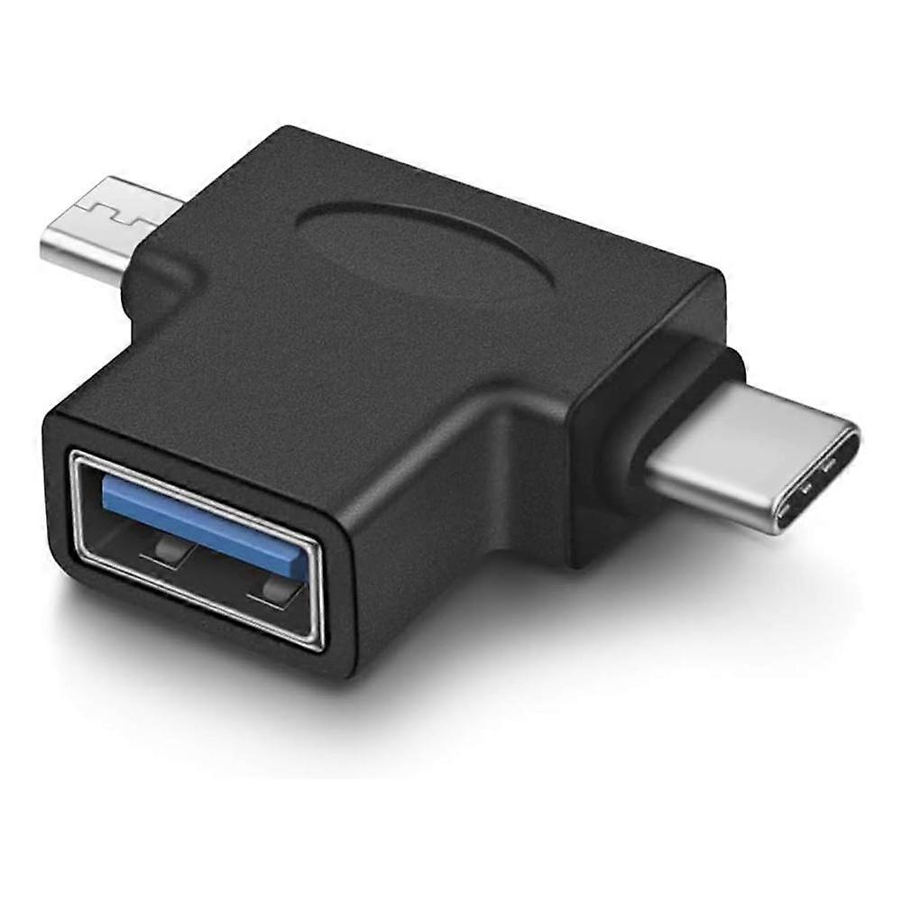 JUNSUNMAY 2 in 1 OTG Converter USB 3.0 to Micro USB and Type-C Adapter