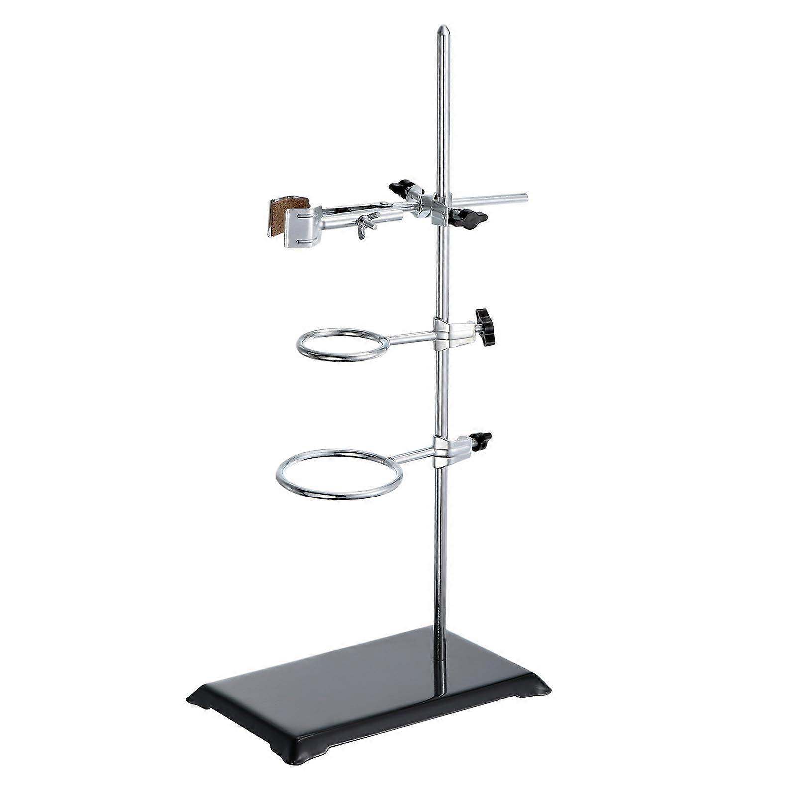 Laboratory Stand Set With Clamp Ring, 20-Inch Rod, Lab Support For Chemistry And Industrial Labs