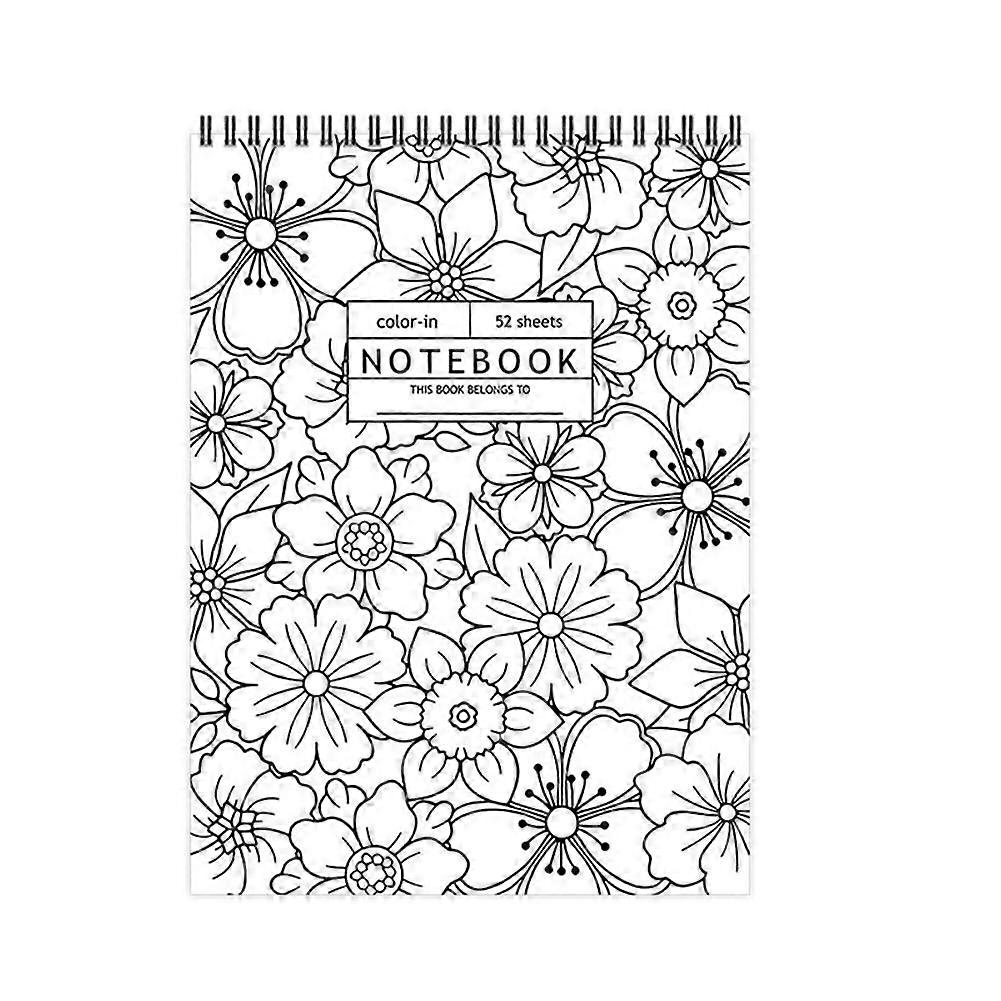 Popular 52 Sheets Color-in Notebook Flower Coloring Notebook B