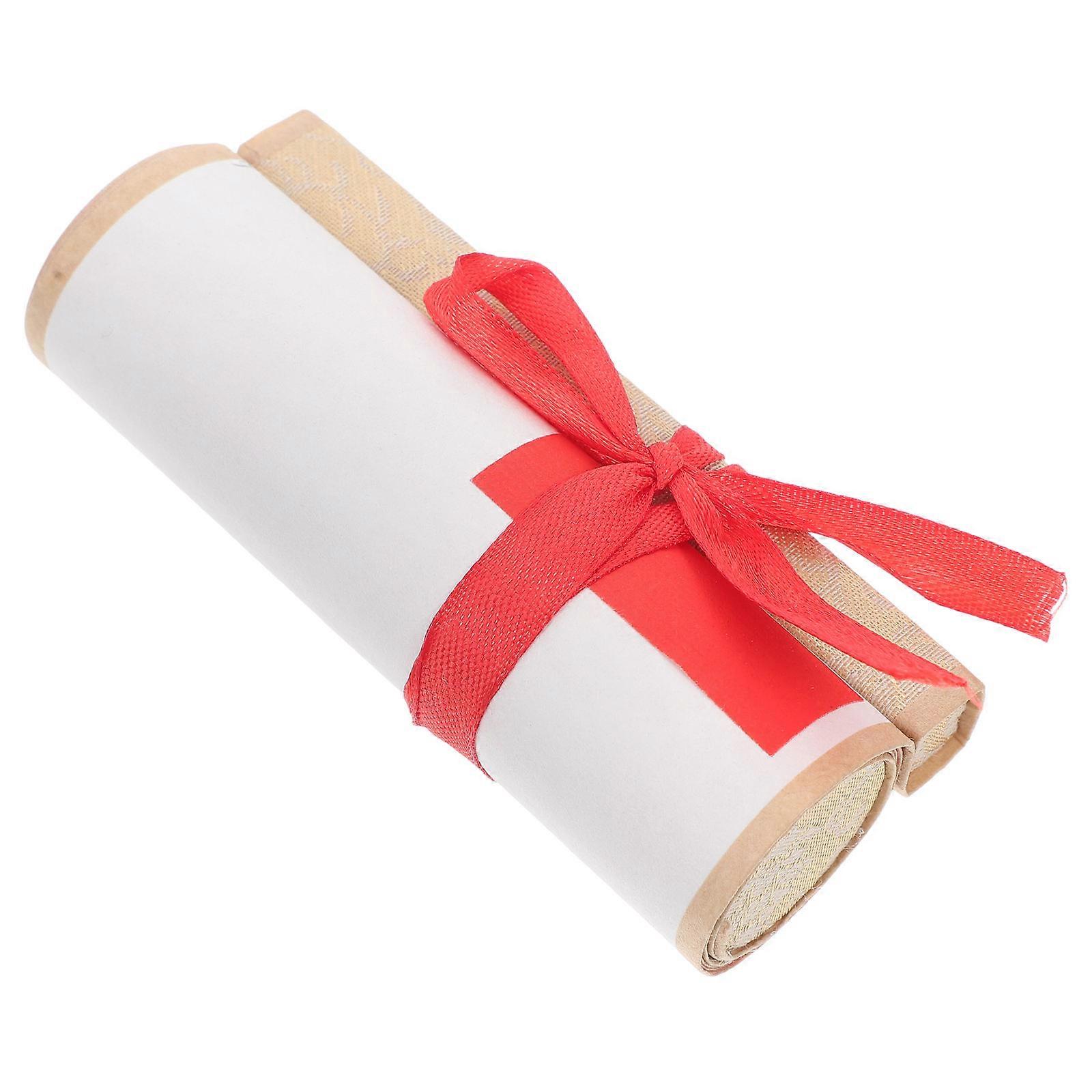 Red Blank Xuan Paper Scroll for Decor Handcrafted with Gold Sprinkled Wax Dyed Semi Ripe Paper 7.87 Inches