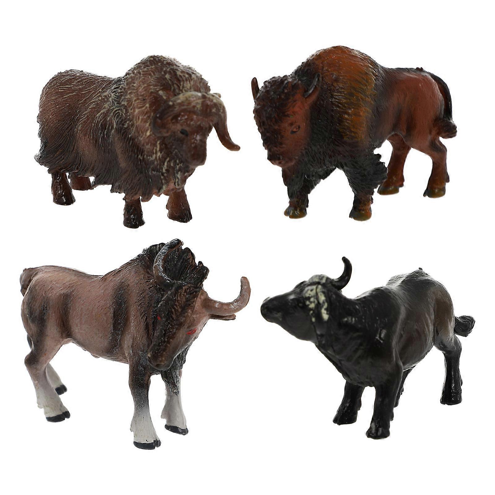 Creative Cow Models Cow Shape Indoor Use Assorted Color Plastic for Children's Educational Toy 4Pcs