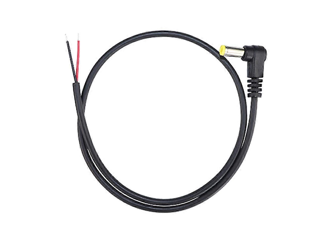 6Pcs 5.5mm x 2.1mm 90 Degree Right Angle DC Power Male Plug Jack to Bare Wire Open End Power Cable Cord for DC Power Supply Cable