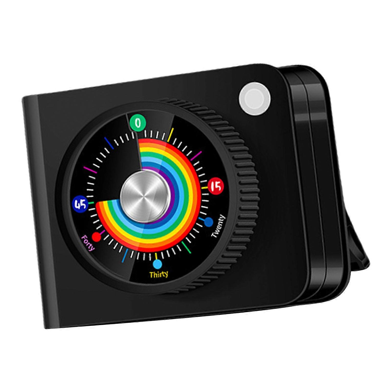 Sturdy Magnetic Timers Quiet LED Display ABS Construction Visual Time Tracking Essential For Kitchen Study Gym  Black