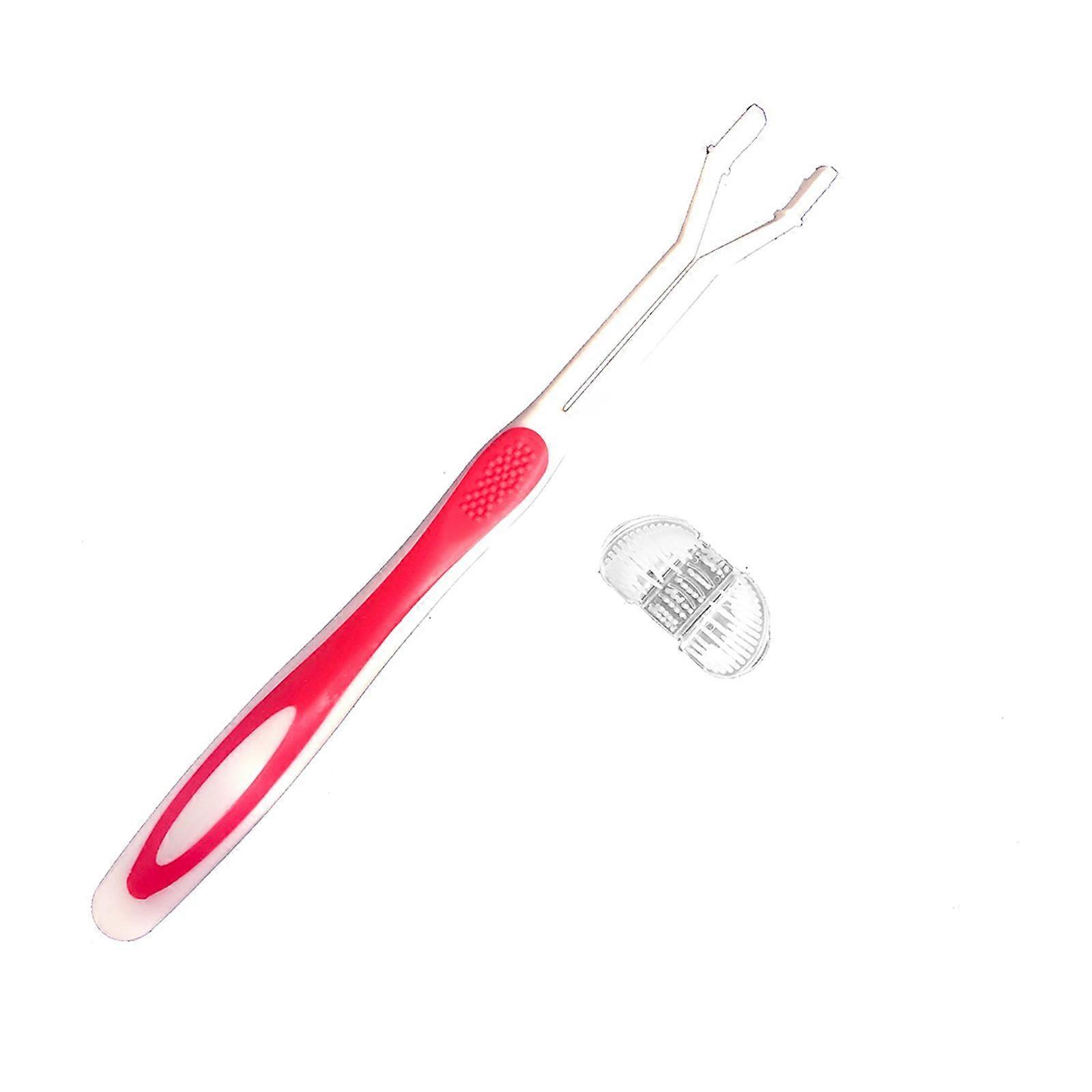 Three-Sided Toothbrush with 4 Replaceable Brush Heads Soft Bristle Toothbrush Set for Autism Sensory Gum Care for Kids (Red, Green, Blue)