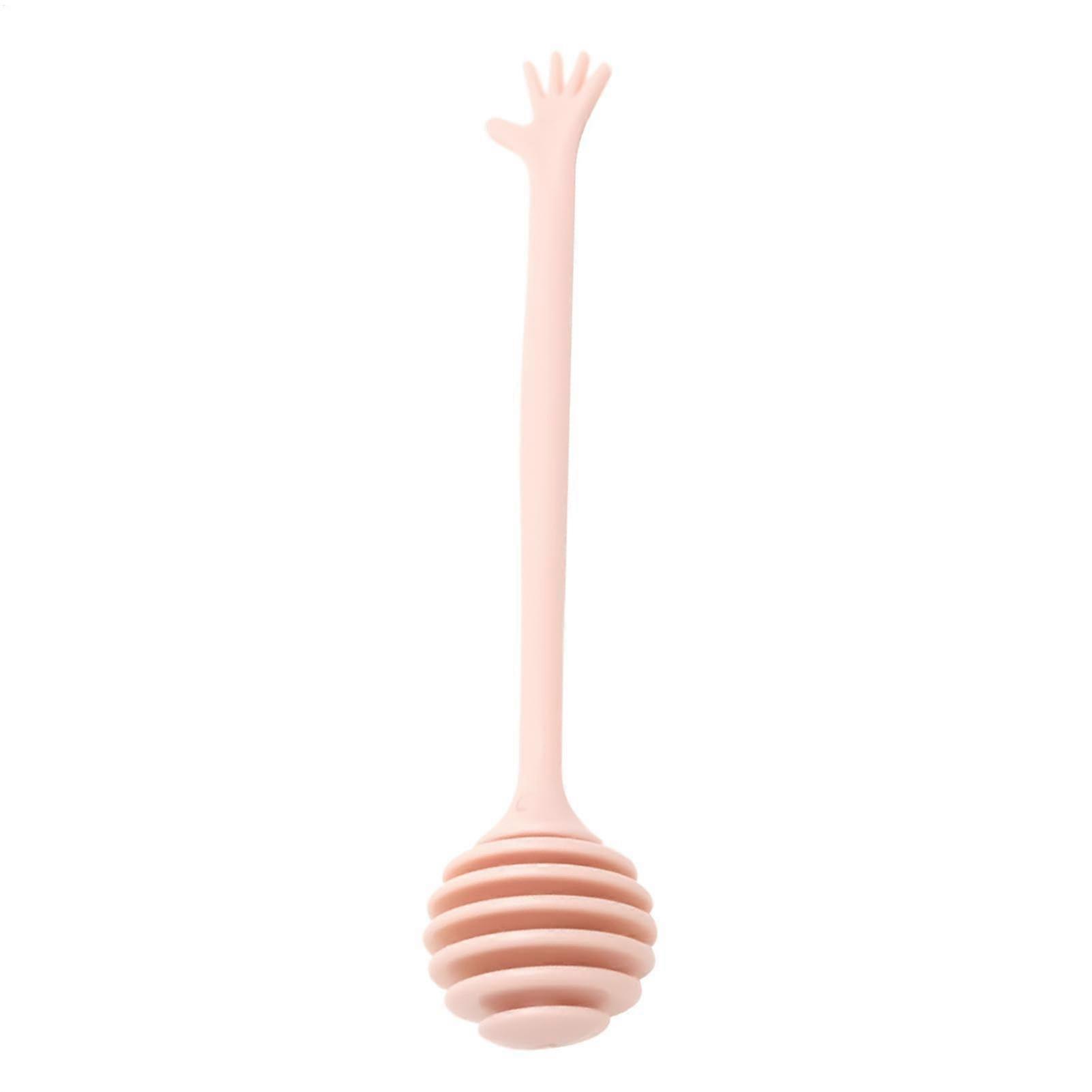 Honey Stirrer with Pink Handle, Honey Mixing Spoon for Coffee, Milk Tea, and Jam Spreading, Durable Honeycomb Stick