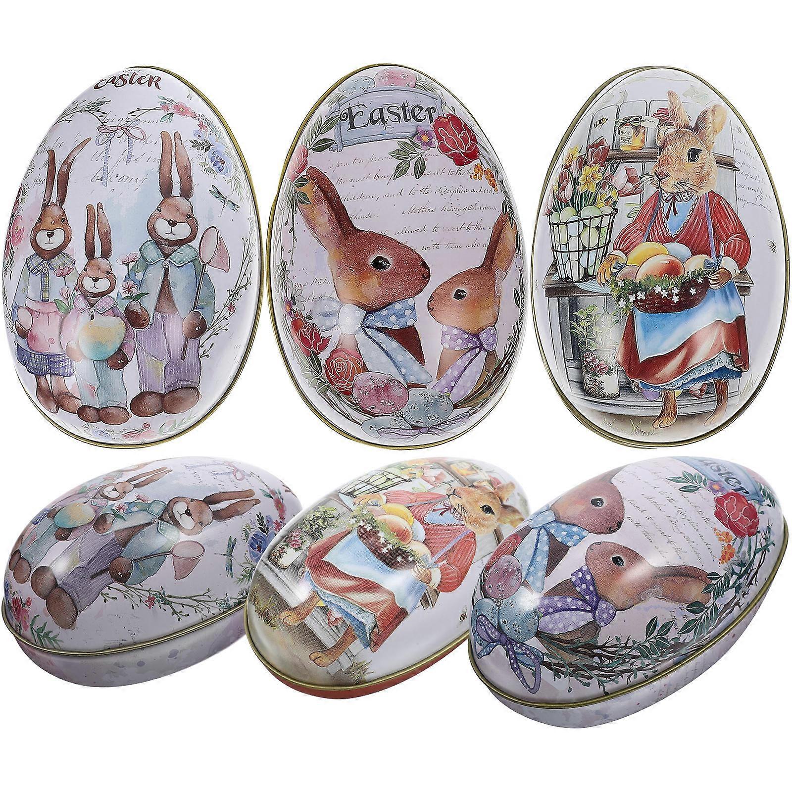 Hollow Candy Box Set for Easter Party and Celebration Activity in Assorted Color with Candy Storage 6Pcs