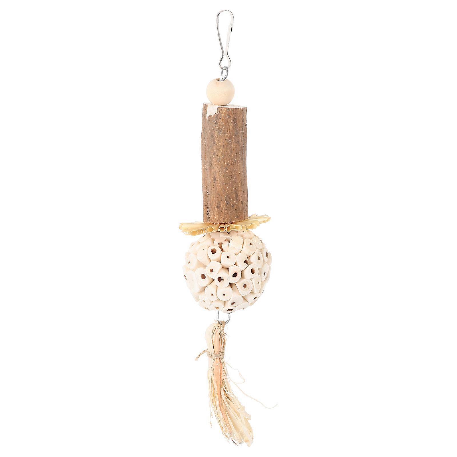 Wooden Bird Toy for Parrots with Light Yellow Color Great for Kids to Play and Chew 7.5 Inches
