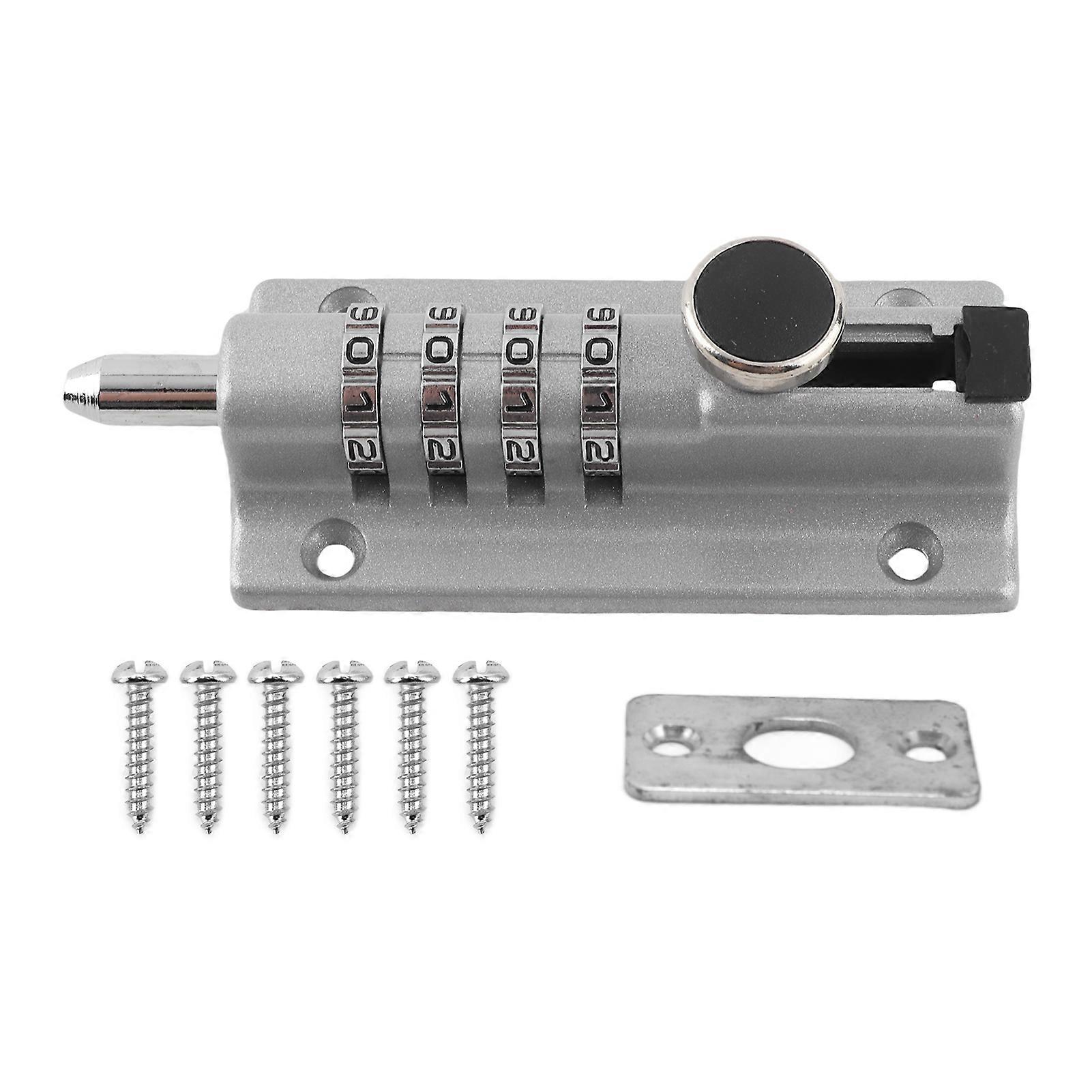 Recodeable Combination Locking Bolt Safe Password Durable Rustproof Coating 4 Digit Lock Bolt for Pool Gate Fence Farm