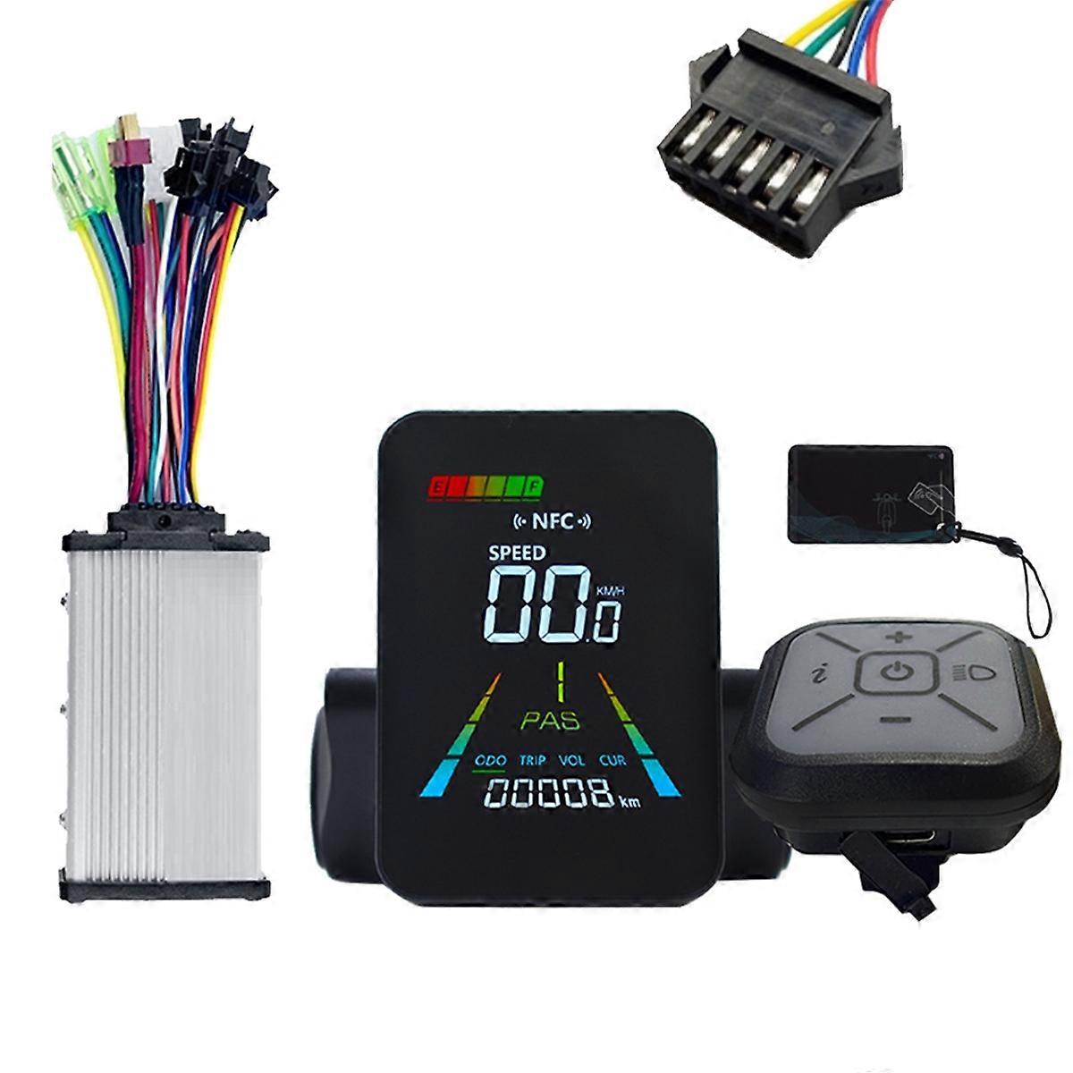 E-Bike NFC LCD Display Electric Scooter NFC Color Speedometer UART 24V/36V/48V/60V+36V/48V 350W Controller SM5PIN