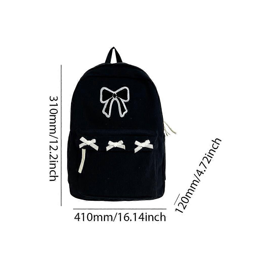 Bowknot Aesthetic Students Fashion Backpacks with Pendants Large Capacity Solid Simple Bookbags Stylish Daypack College Rucksack