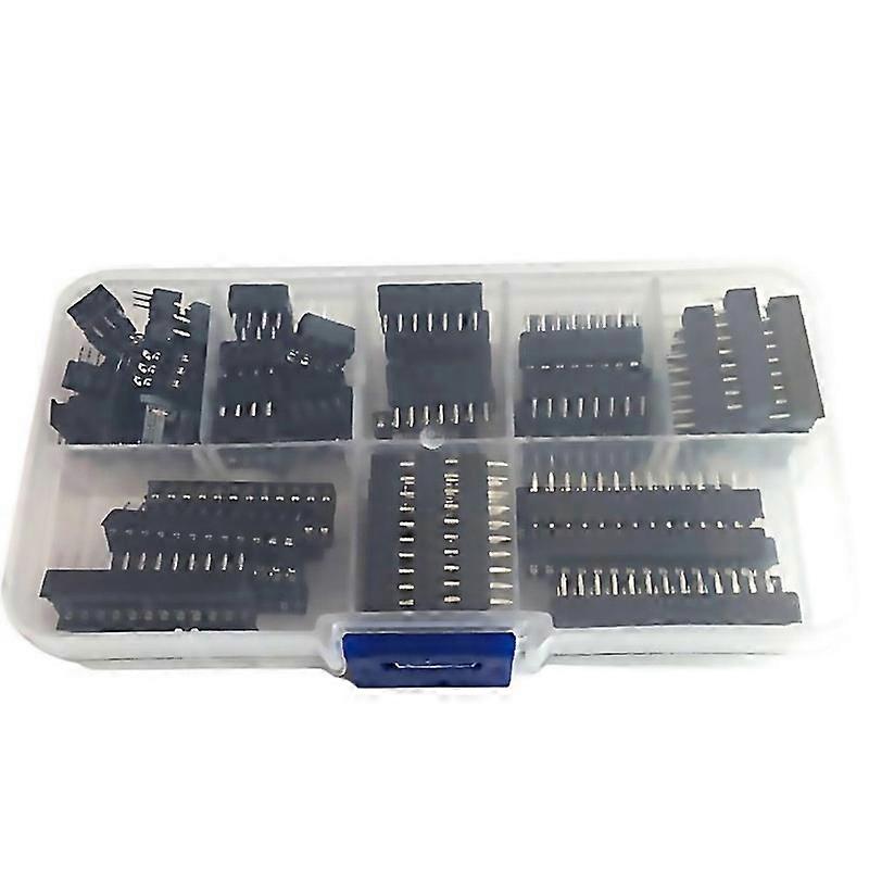 For 66pcs Dip Ic Sockets Adaptor Solder Type Socket Kit 68141618202428 Pin For Pcb Diy