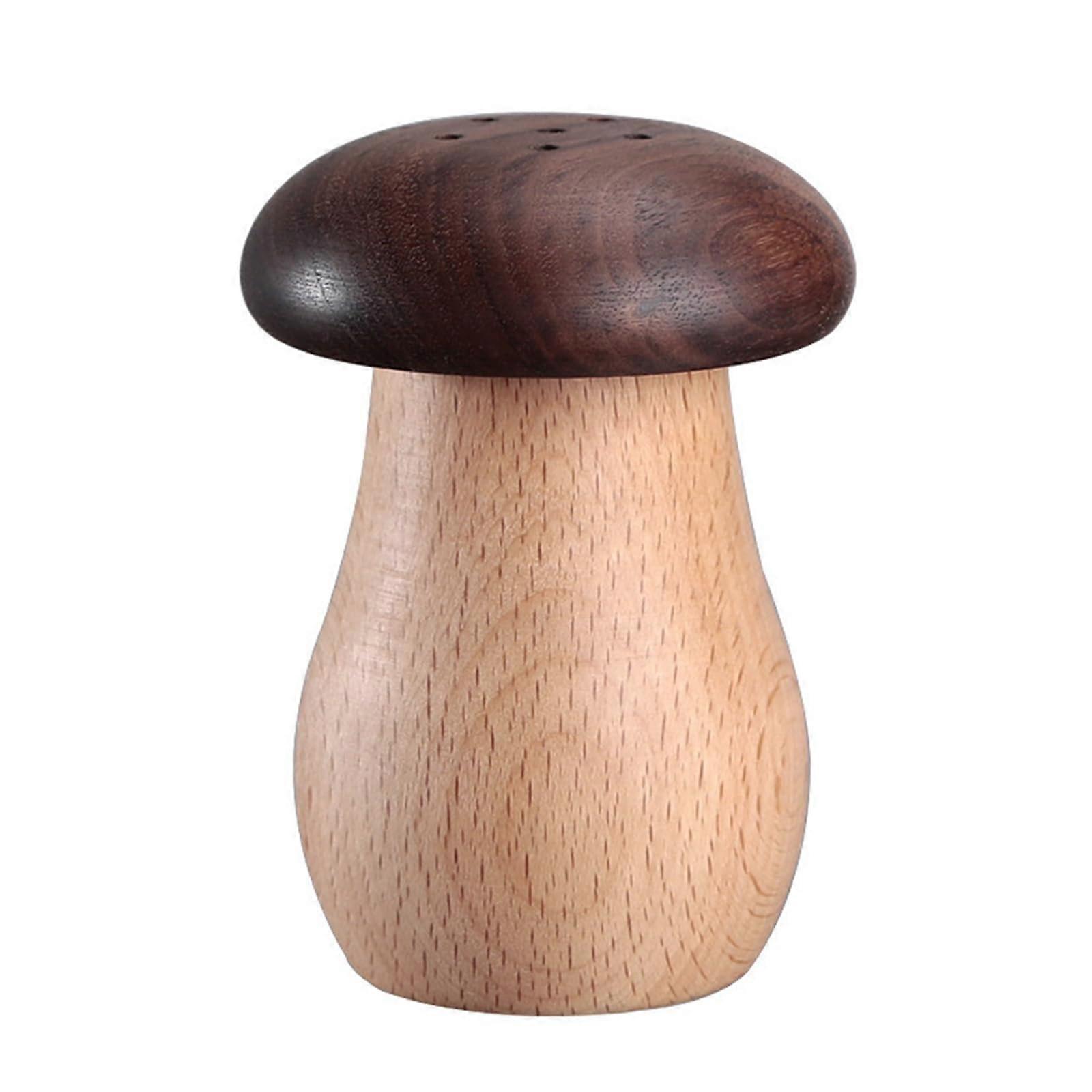Wooden Toothpick Holder Mushroom Shape Tabletop Dispenser for Kitchen Dining Storage Gift