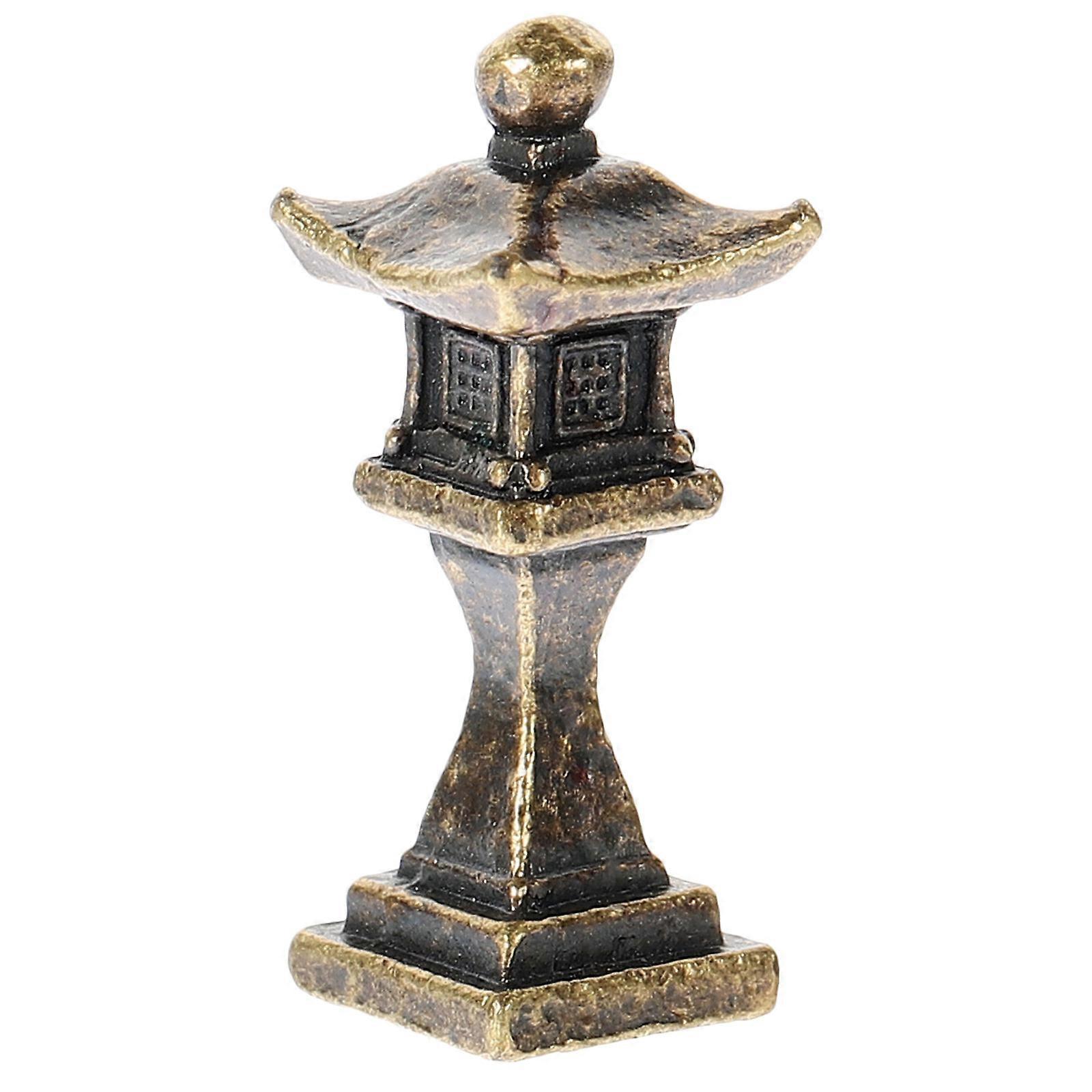 Copper Alloy Lantern Statue for Garden Decor 3Pcs Pack